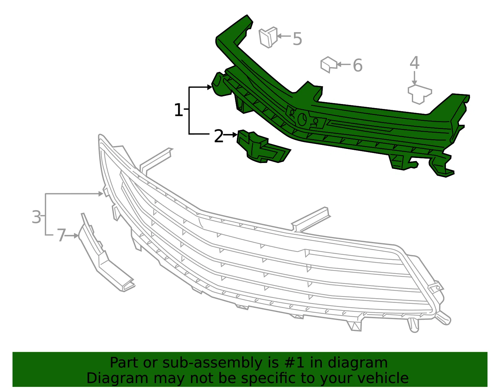 Front Upper Grille - GM (84140573) - view 5