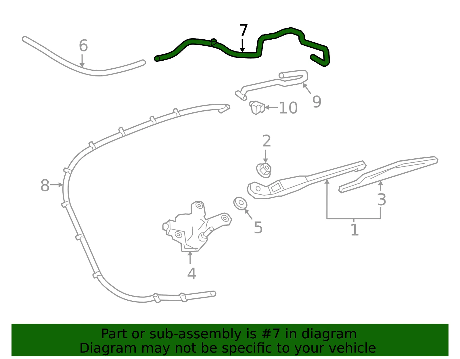Windshield Washer Liftgate Extension Rear Hose - GM (84161102) - view 3