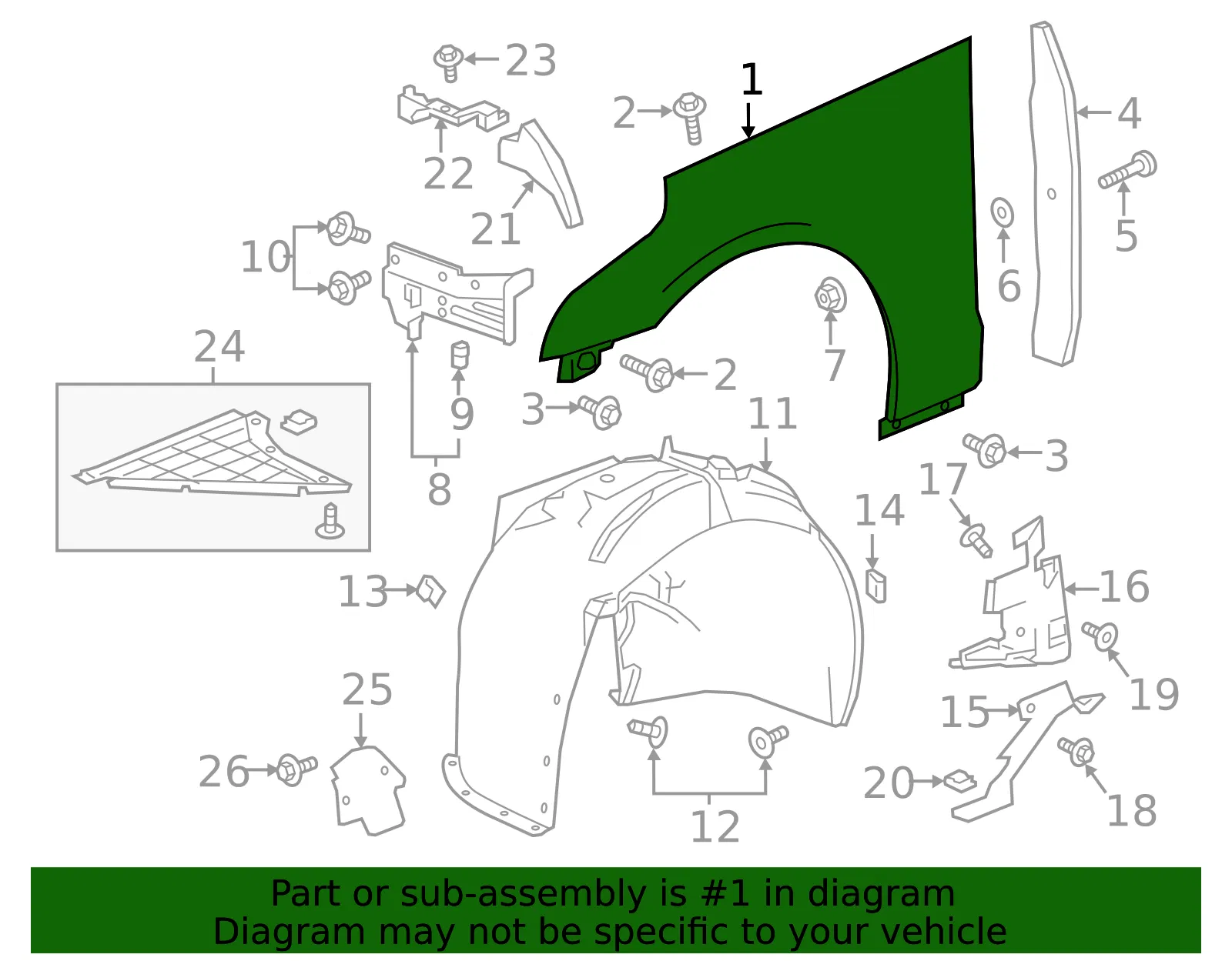 Fender - Passenger Side (RH) - GM (84183377) - view 3