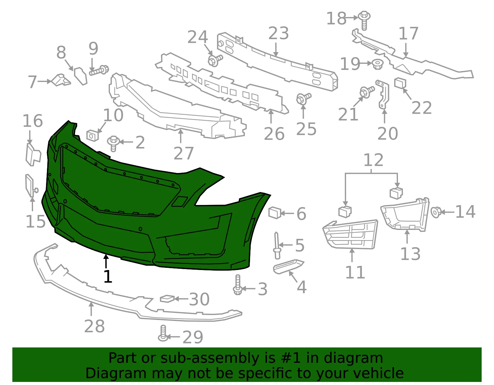 Front Bumper Cover - GM (84187213) - view 3