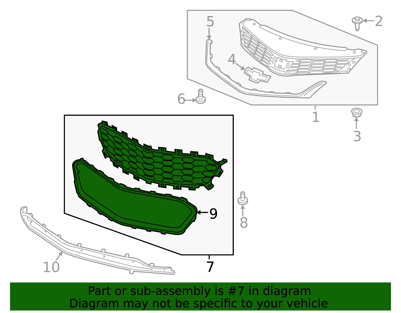 Front Grille - GM (84189628) - view 3