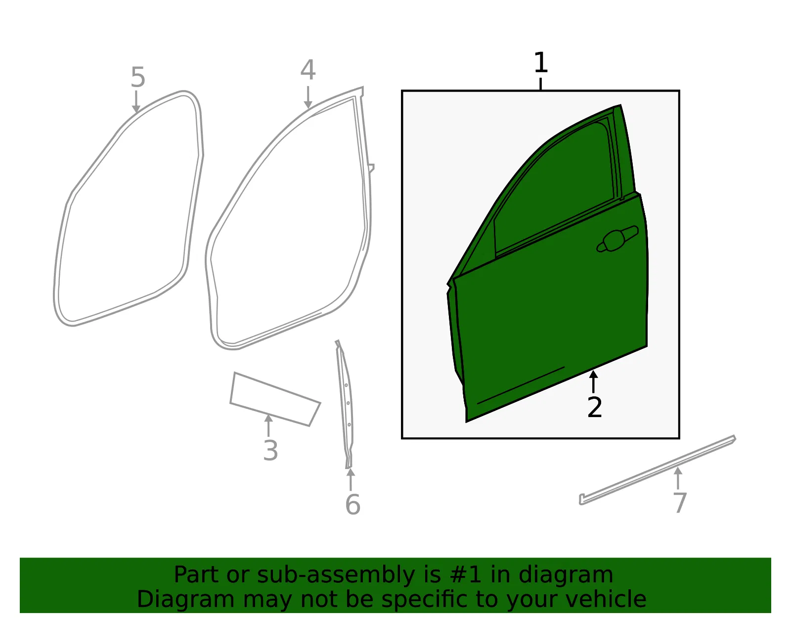 Door Shell - Passenger Side (RH) - GM (84200615) - view 3
