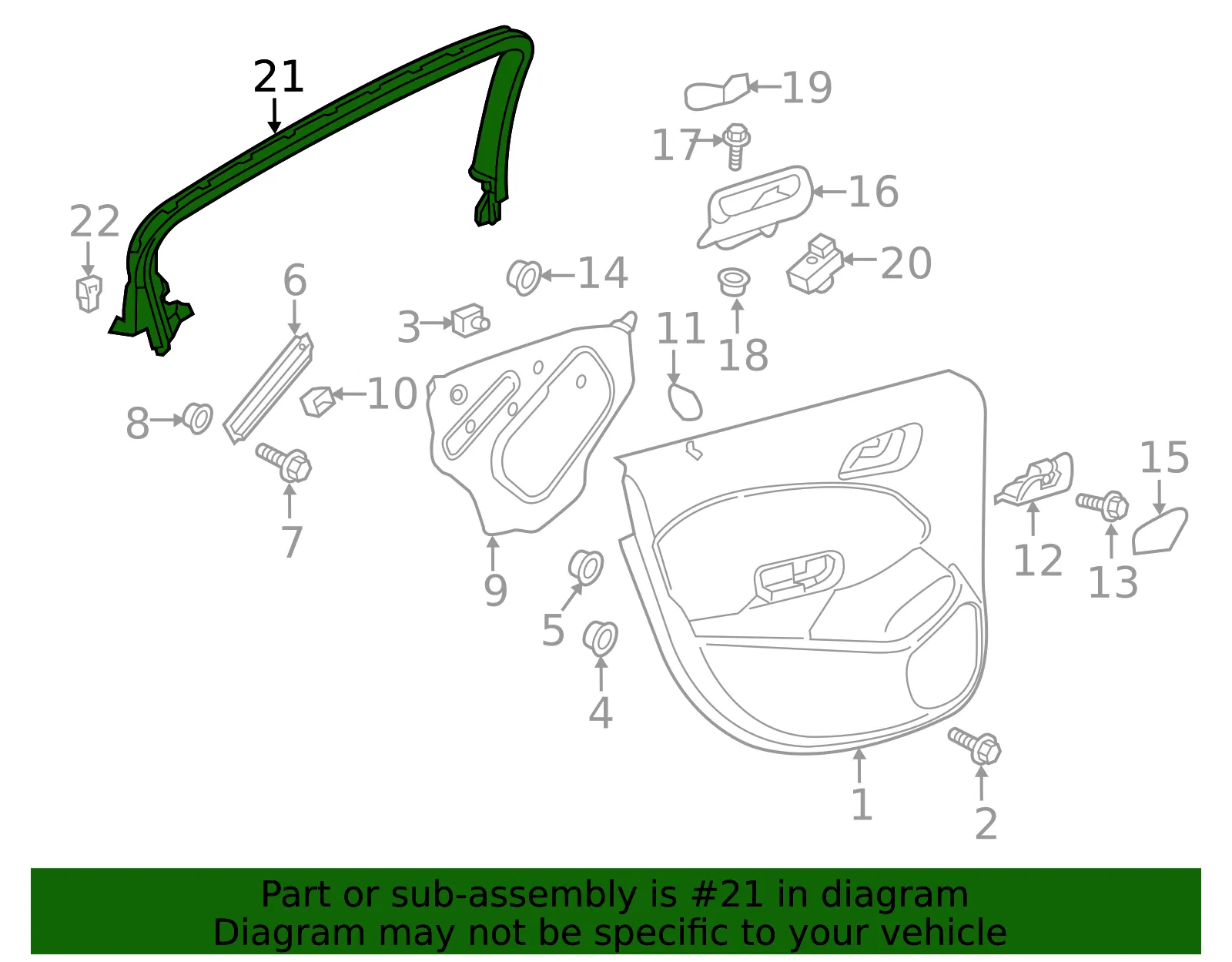 Upper Molding - Passenger Side (RH) - GM (84207752) - view 3