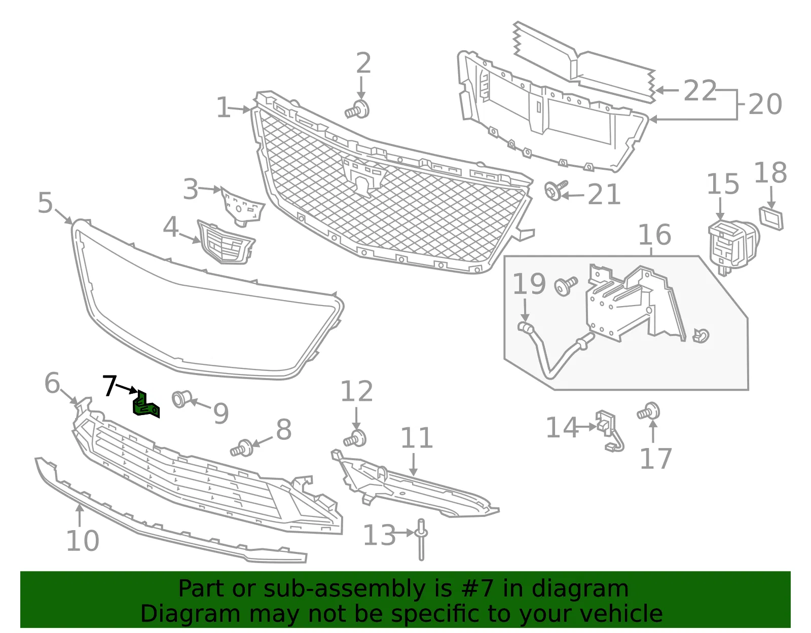 Front Grille Support Bracket - GM (84243565) - view 4