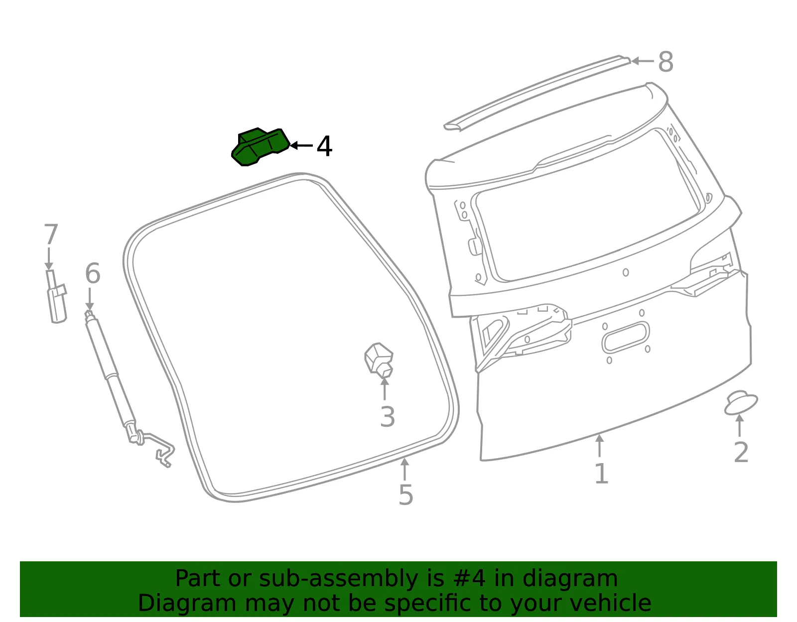Hinge - Driver's Side (LH) - GM (84256735) - view 4