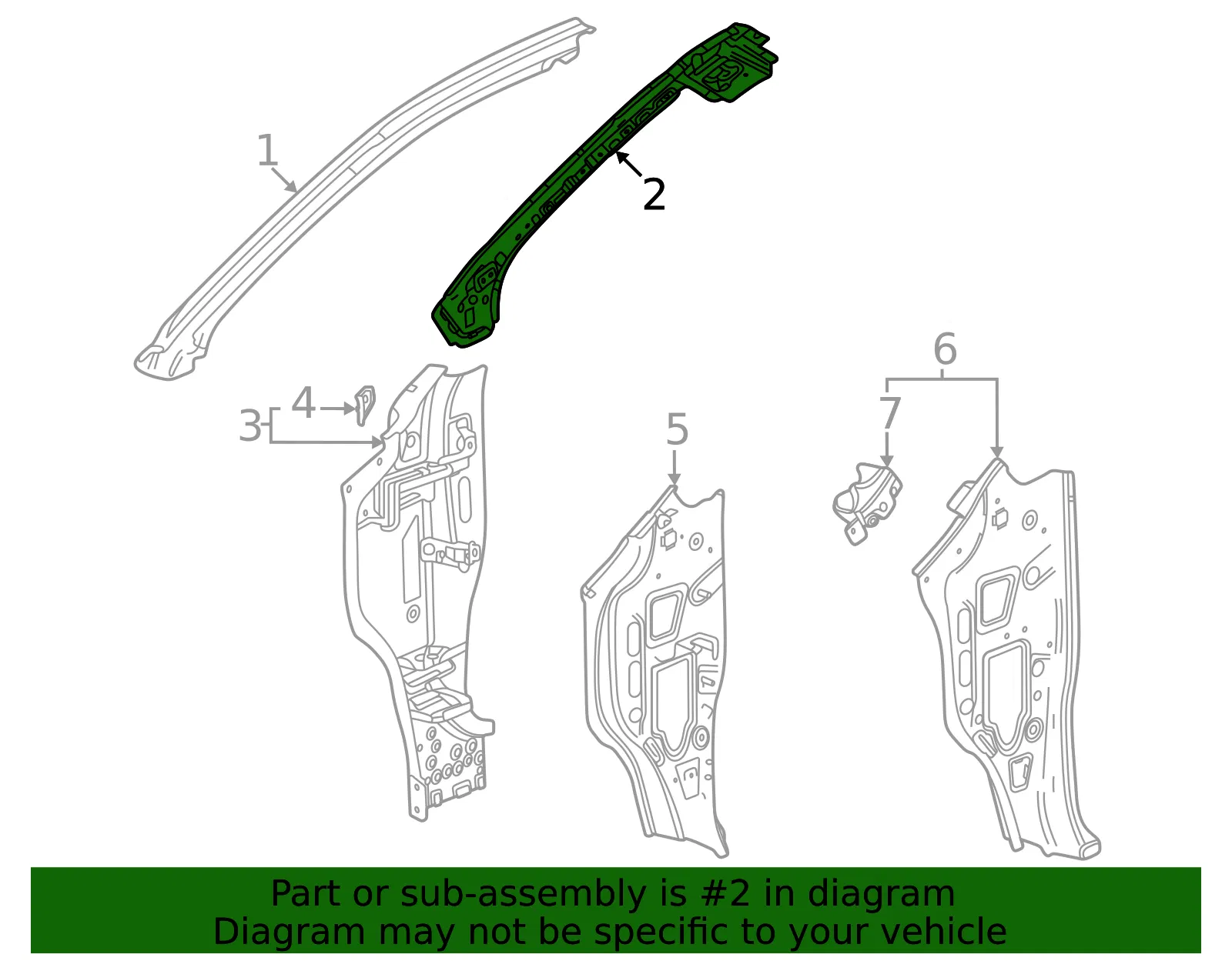 Driver Side Windshield Inner Side Frame - GM (84265812) - view 3