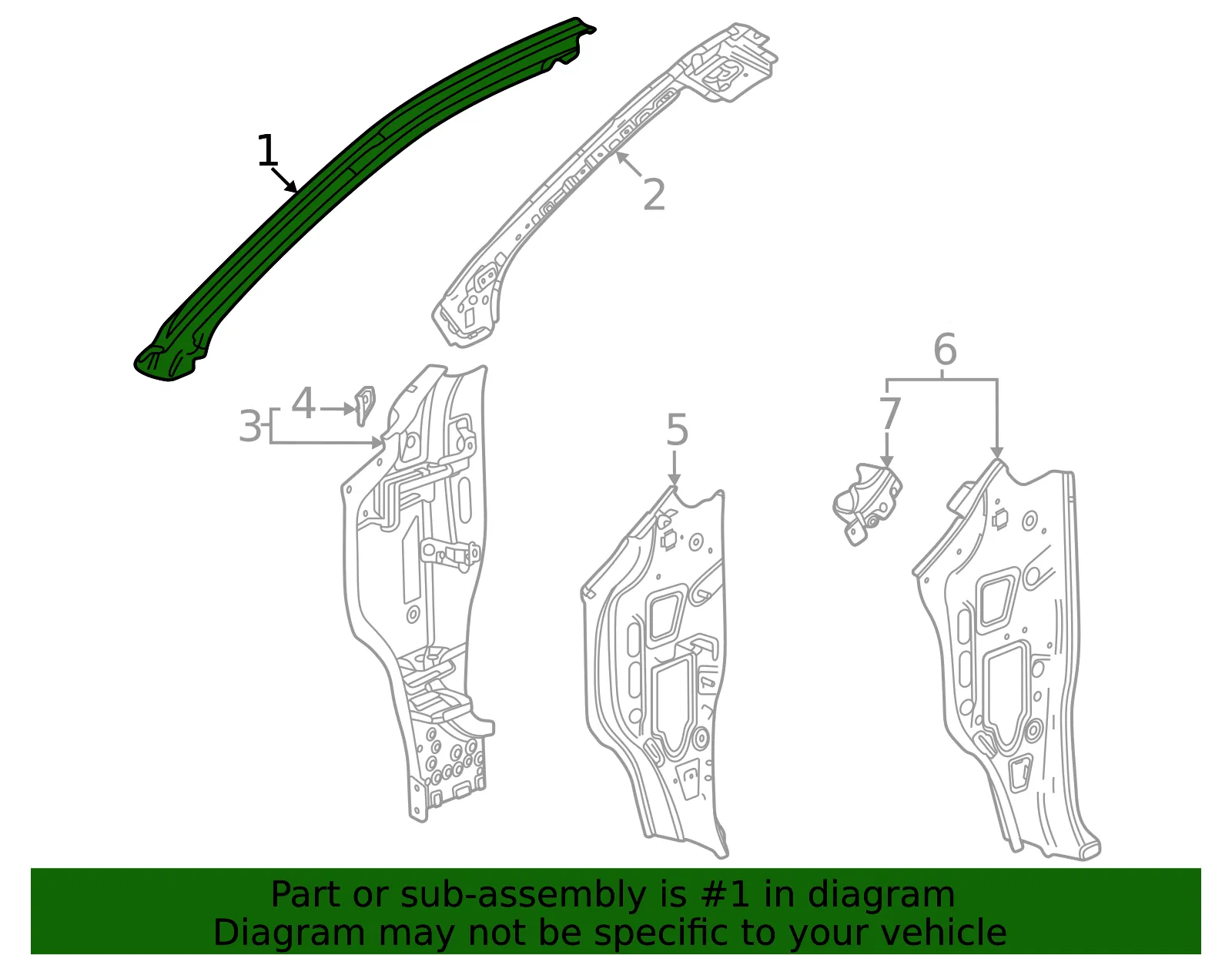Driver Side Windshield Outer Side Frame - GM (84266708) - view 3