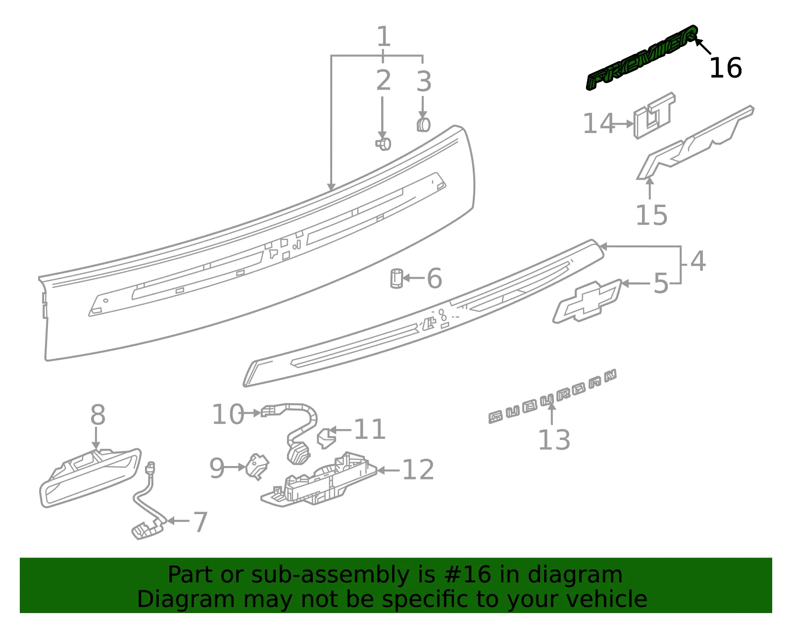 Nameplate - GM (84267906) - view 3