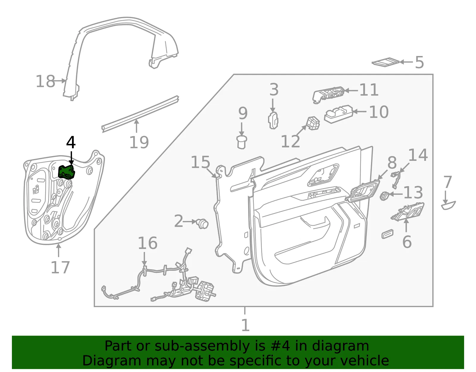 Door Trim Panel Support Bracket - GM (84272723) - view 3