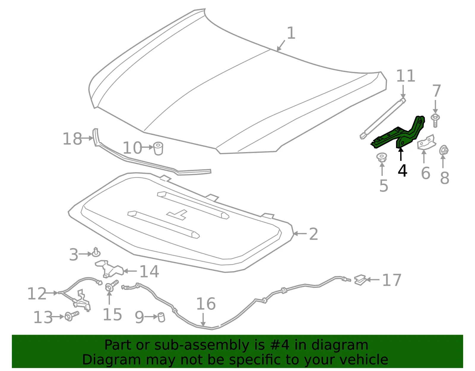 Hinge - Driver's Side (LH) - GM (84274908) - view 4