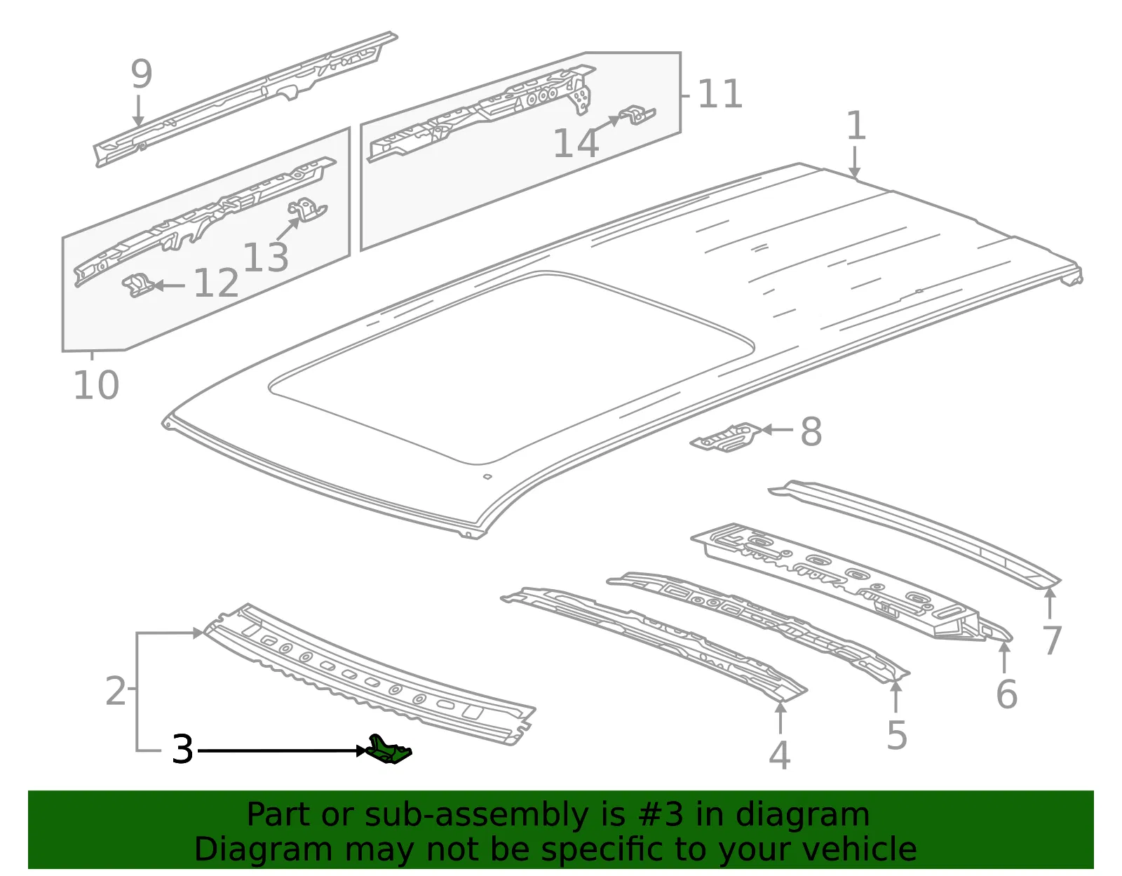 Windshield Header Bracket - GM (84282339) - view 3