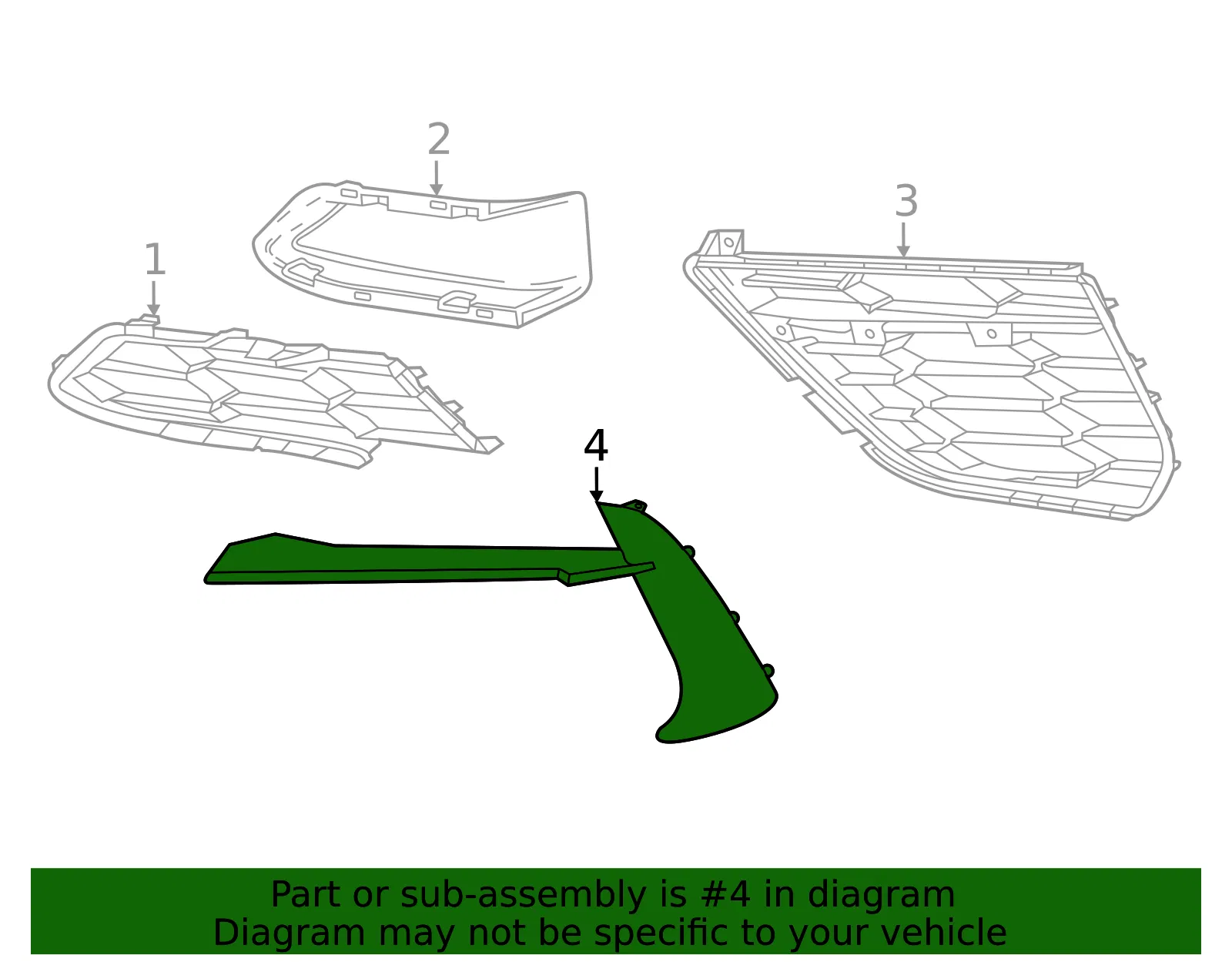 Dark Shadow Front Driver Side Outer Grille Opening Bezel - GM (84295818) - view 4