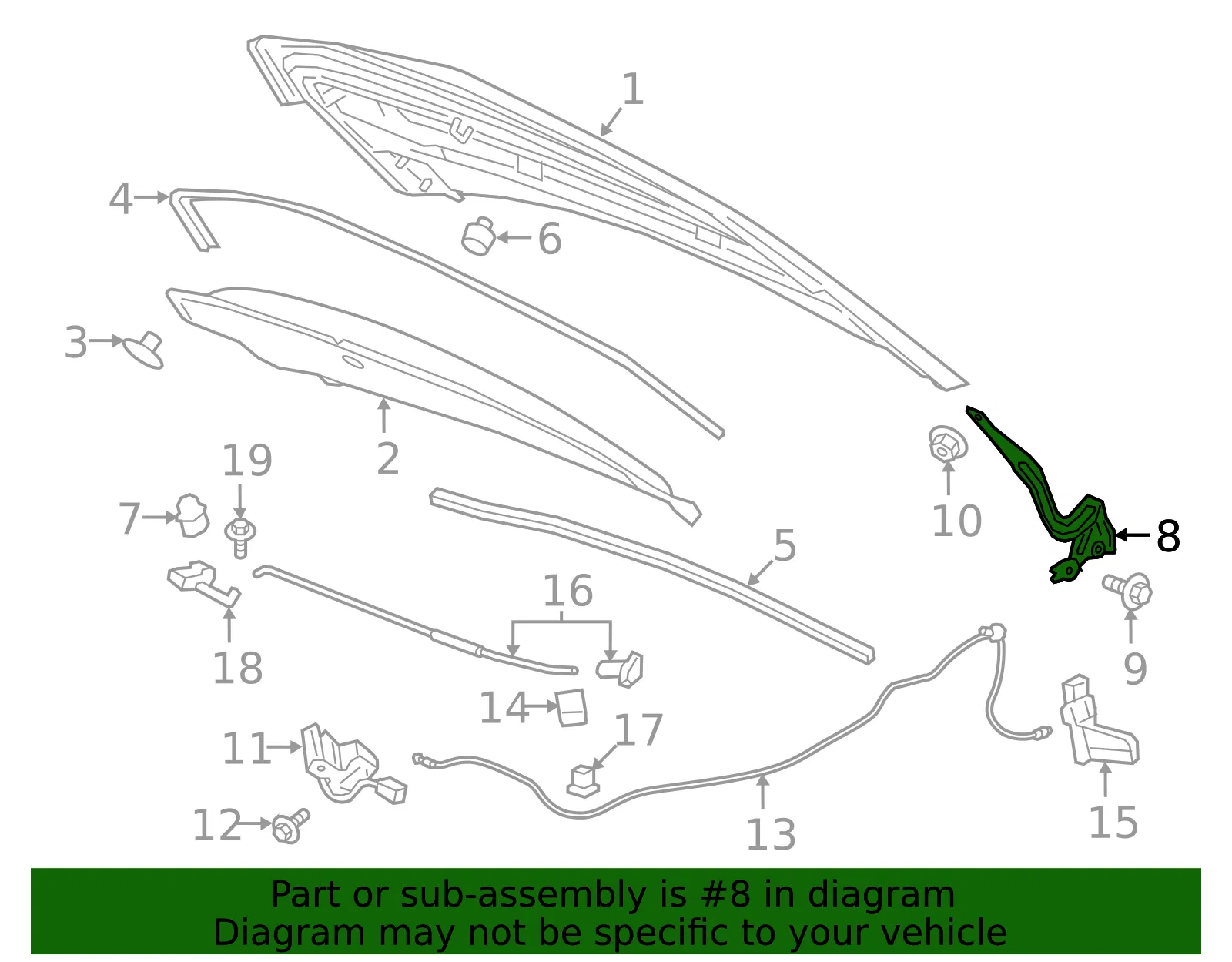 Hinge - Driver's Side (LH) - GM (84304688) - view 5