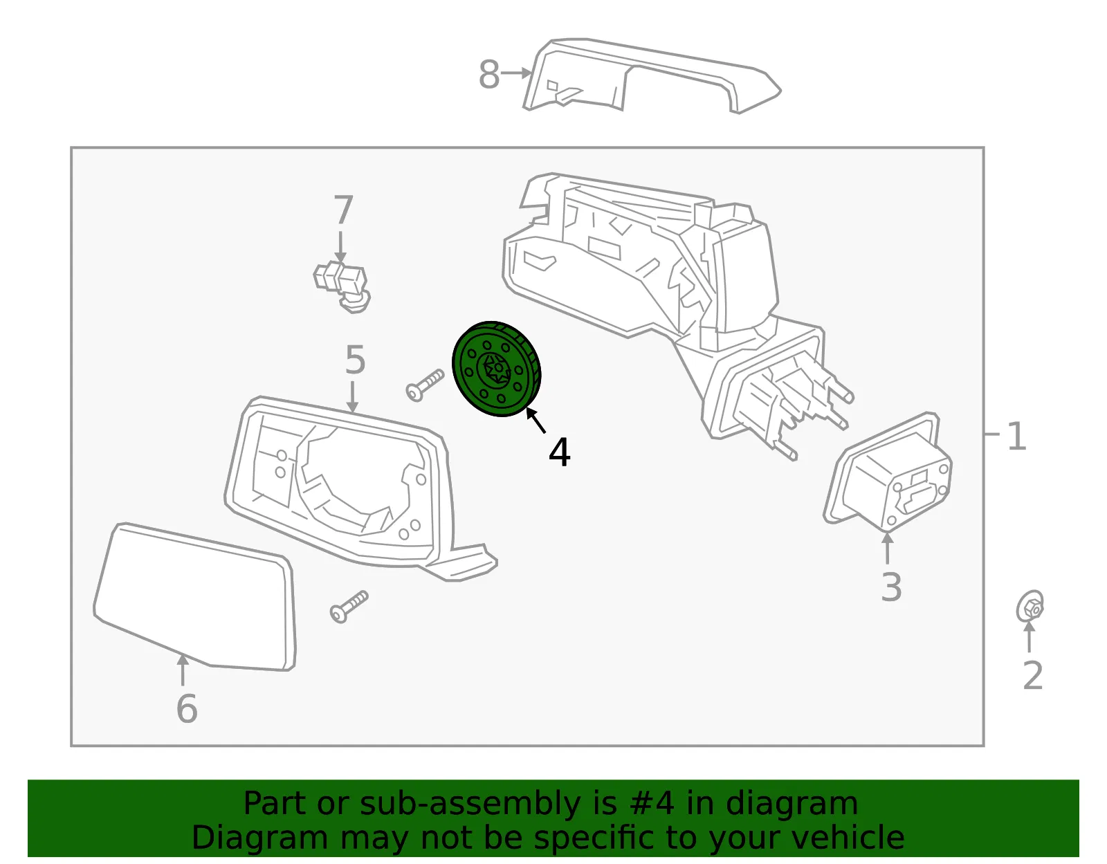Mirror Motor - Driver's Side (LH) - GM (84309711) - view 3