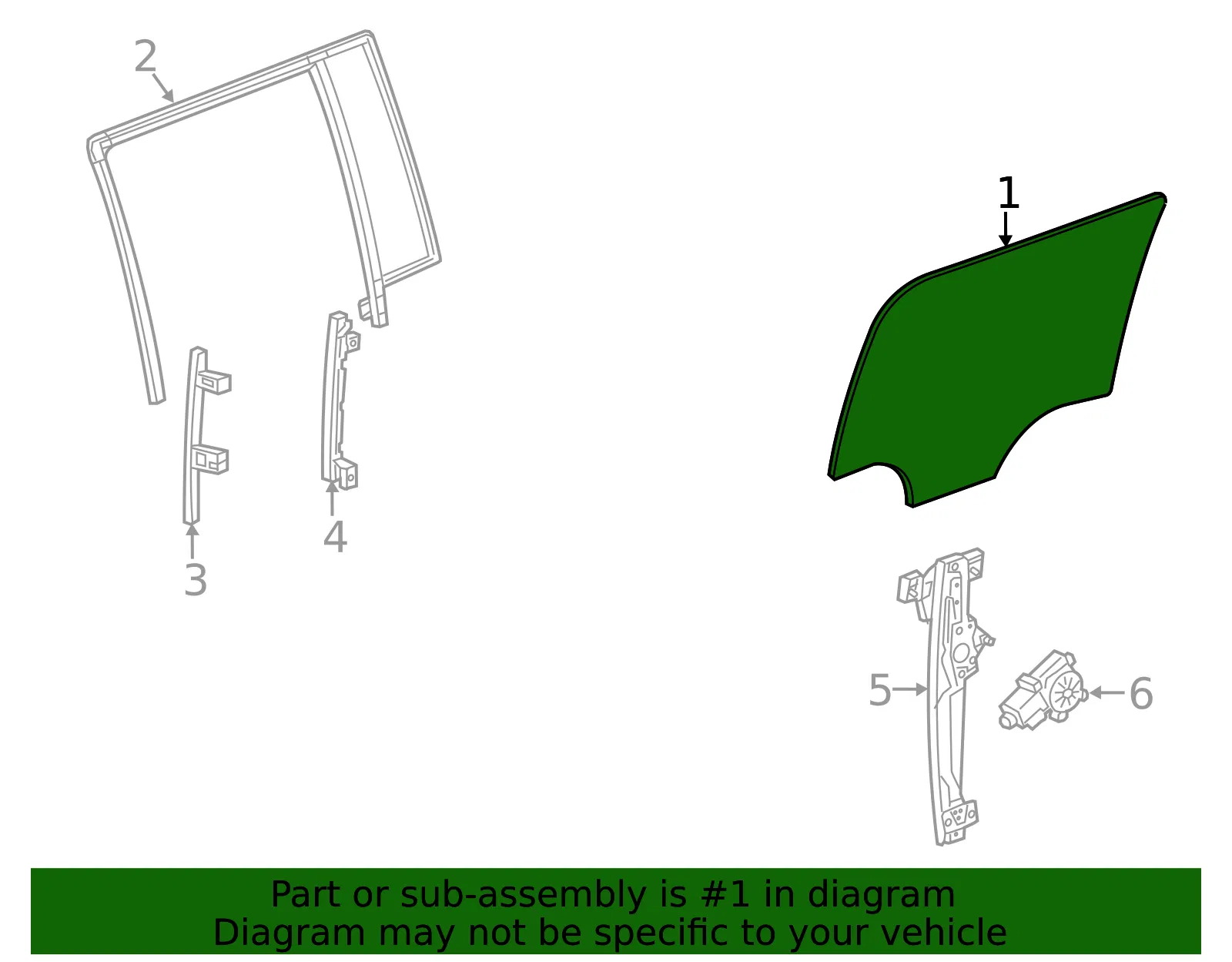 Front Driver Side Door Window - GM (84322002) - view 4