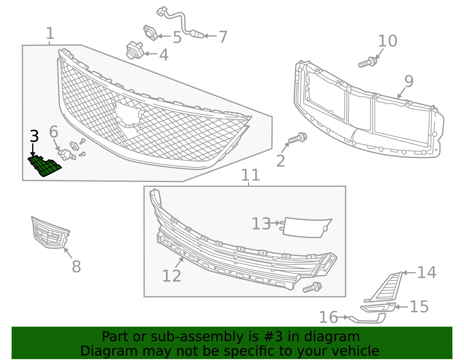 Grille Assembly Insert - GM (84331987) - view 4