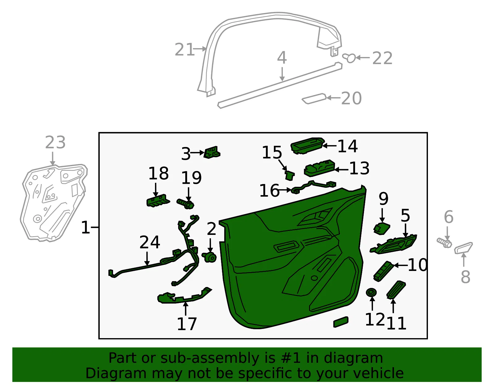 Door Trim Panel - GM (84346365) - view 2