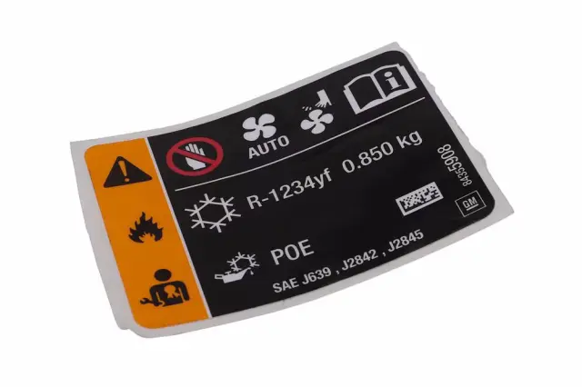 Air Conditioning Refrigerant Charge Label - GM (84355908)