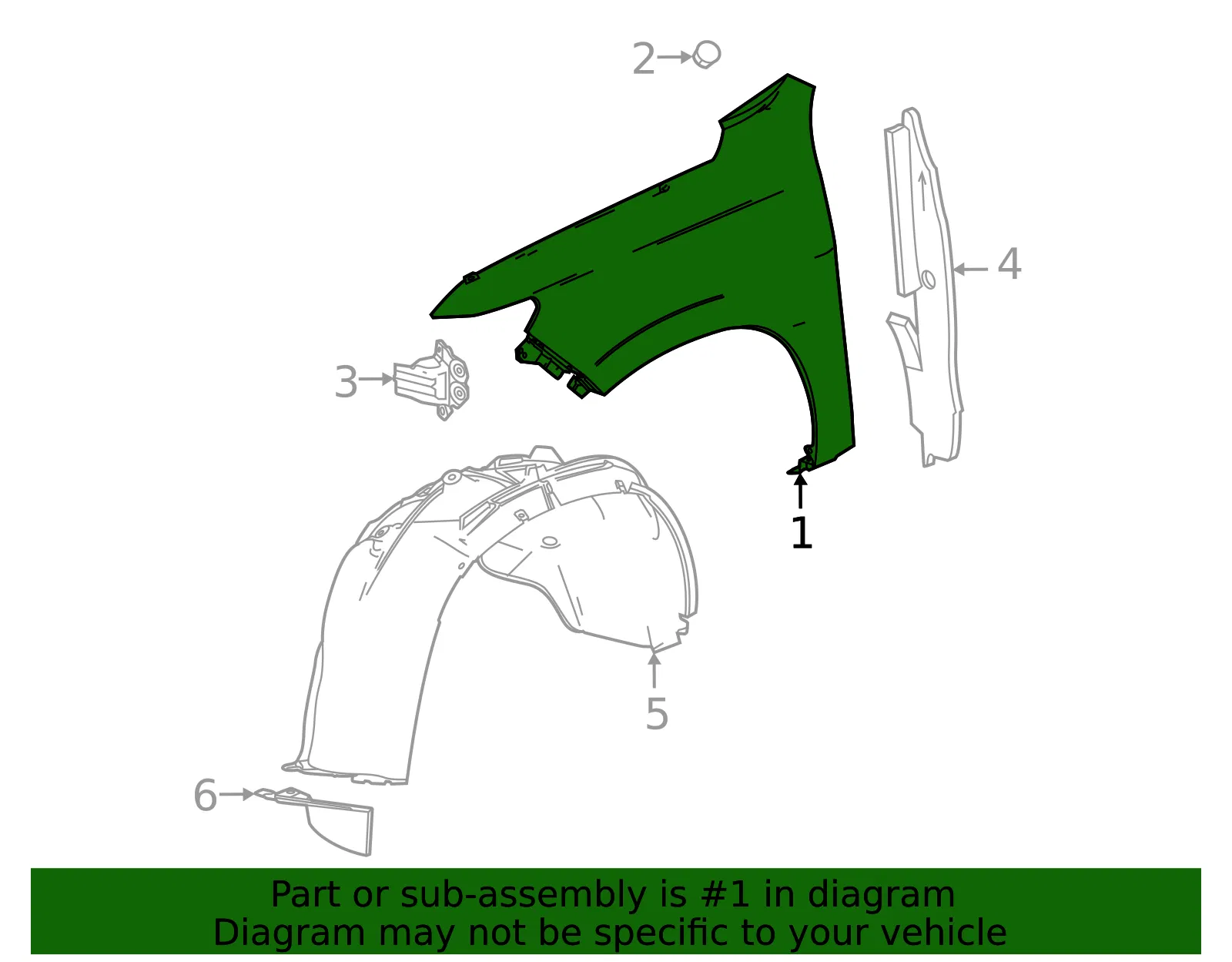 Front Driver Side Fender - GM (84384206) - view 4