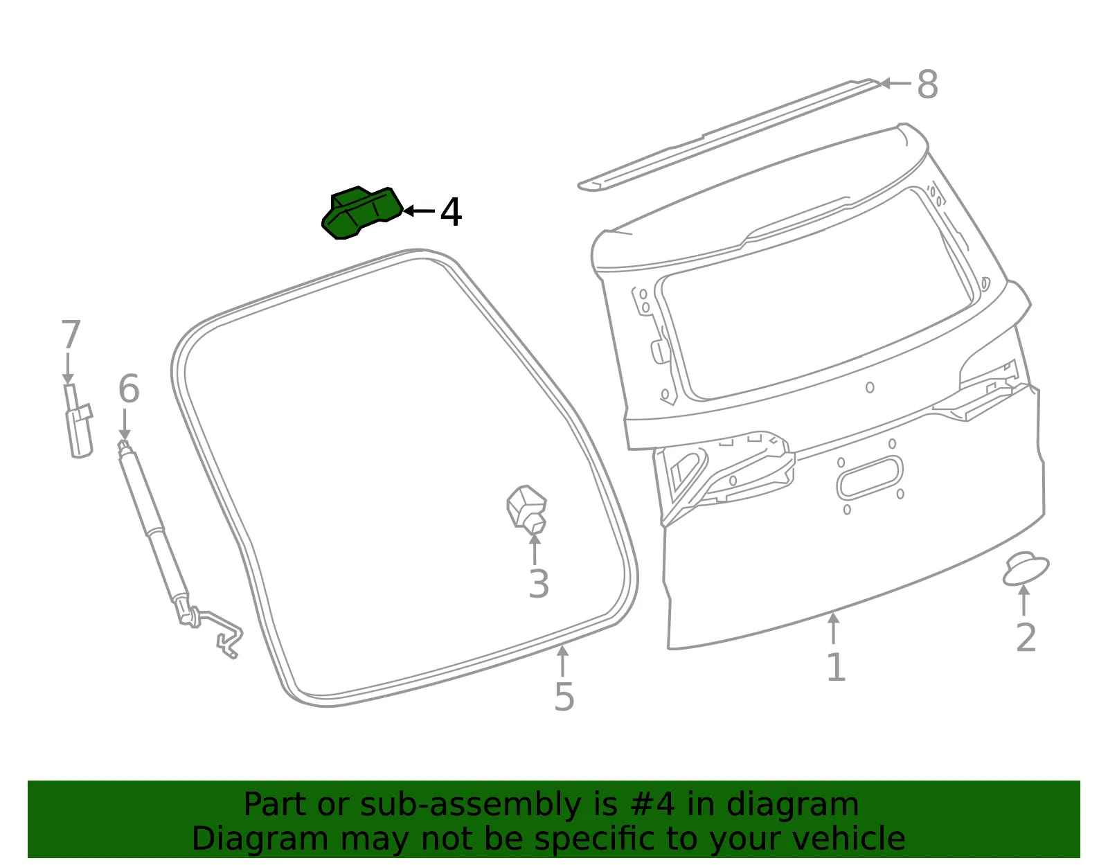 Hinge - Passenger Side (RH) - GM (84392539) - view 4