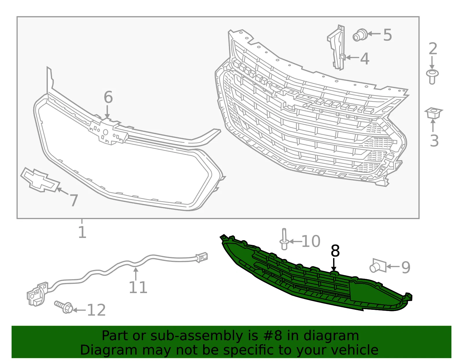 Front Lower Grille - GM (84402021) - view 3