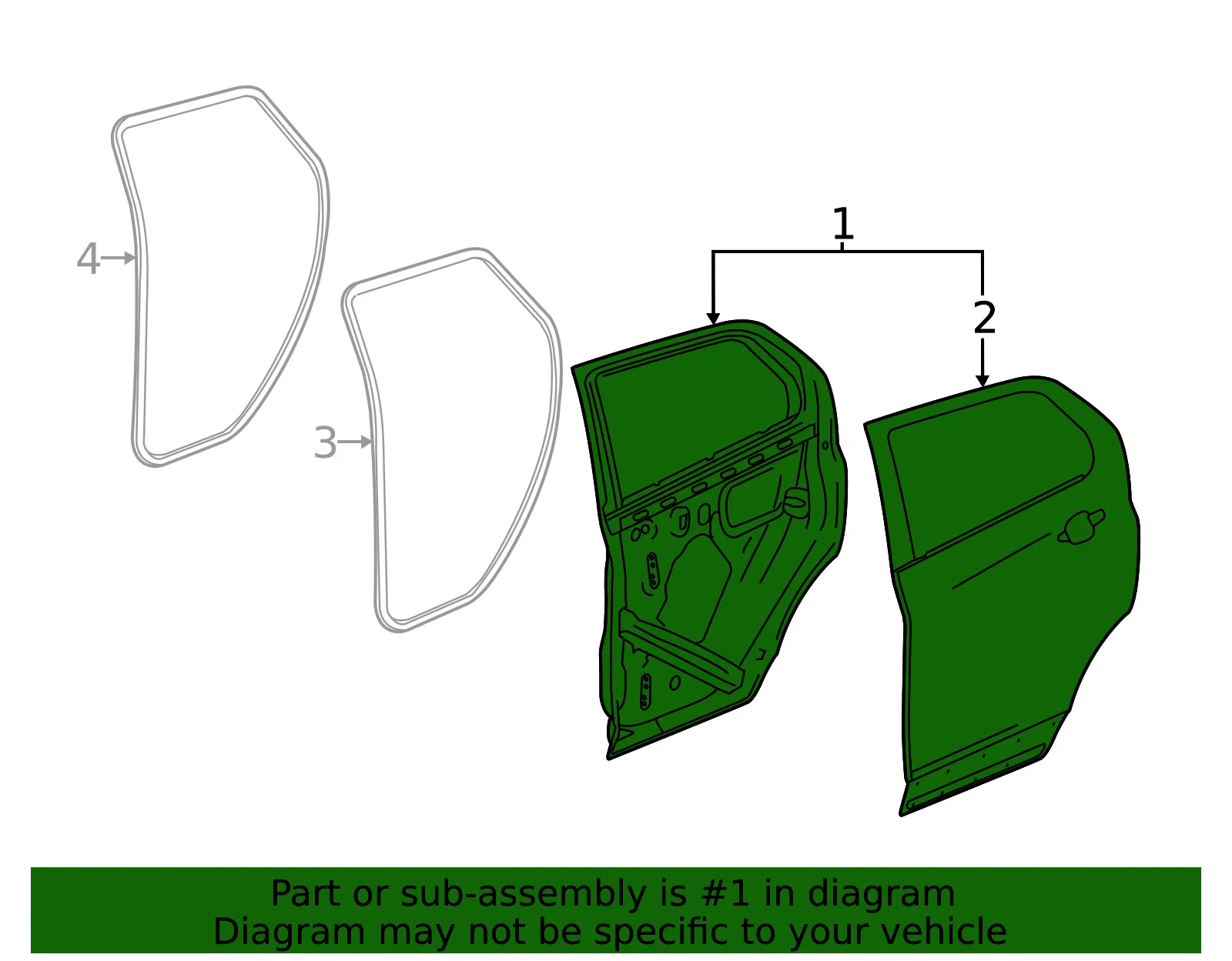 Door Shell - Driver's Side (LH) - GM (84412608) - view 3
