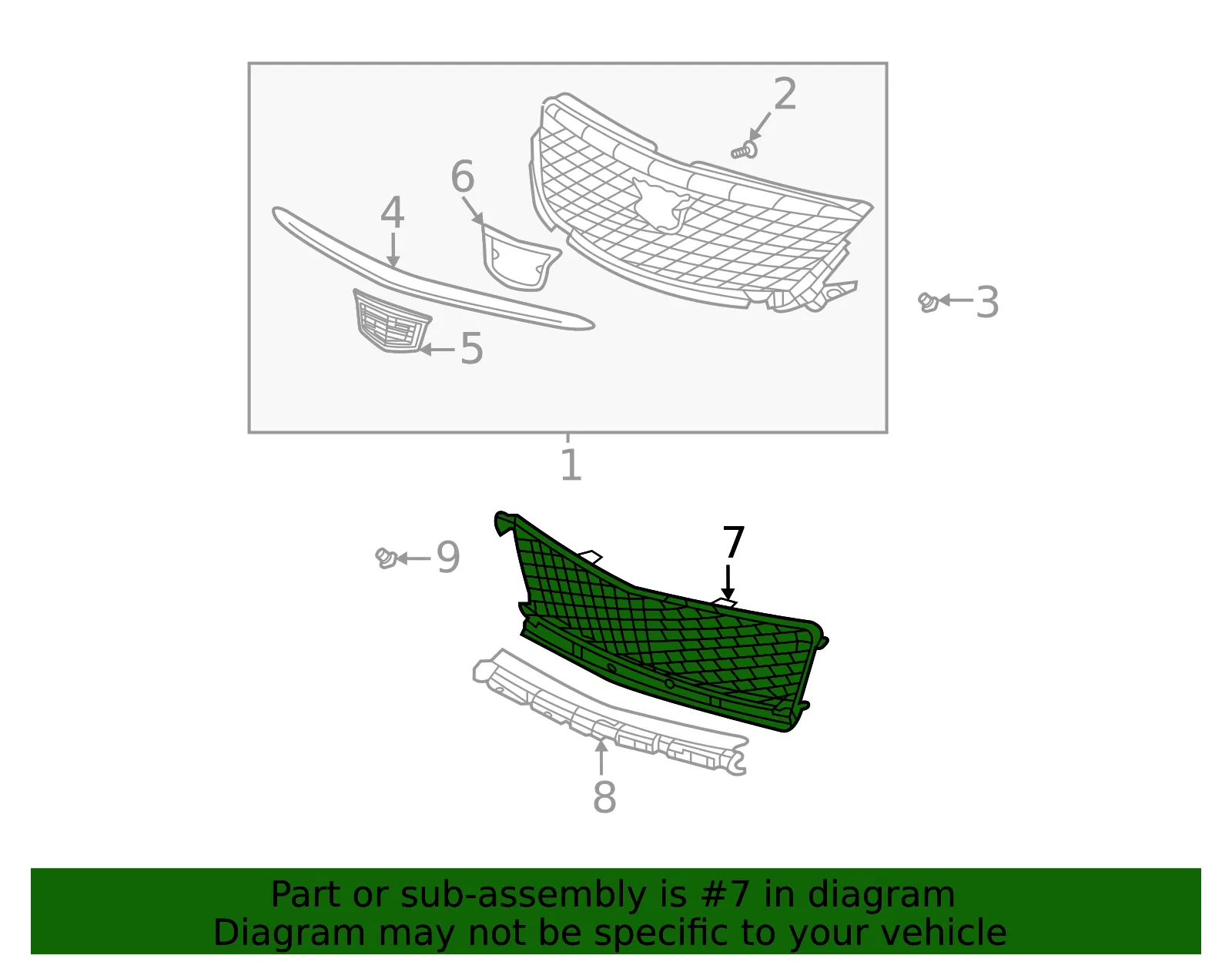Lower Grille - GM (84433208) - view 3