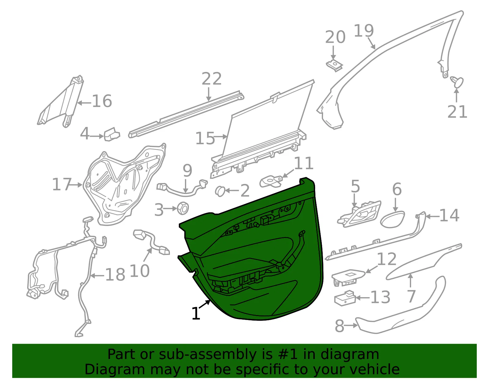 Door Trim Panel - GM (84448950) - view 2