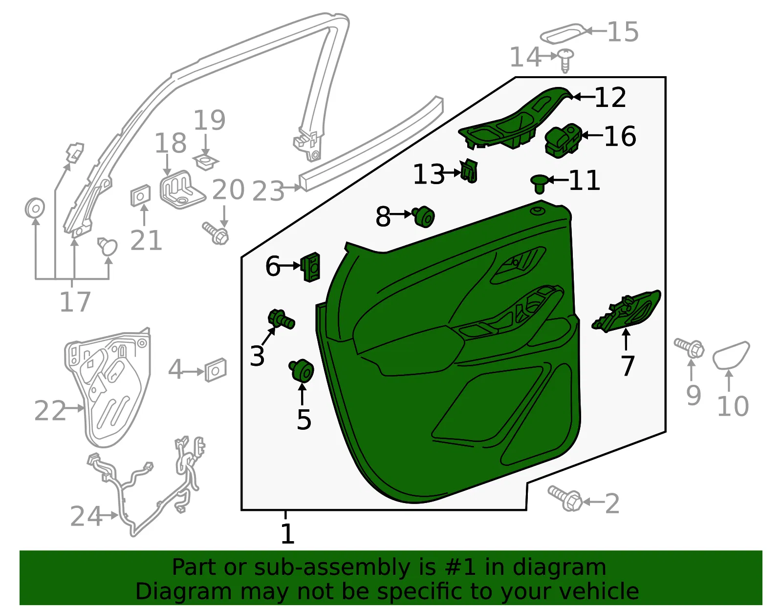 Door Trim Panel - GM (84454885) - view 2
