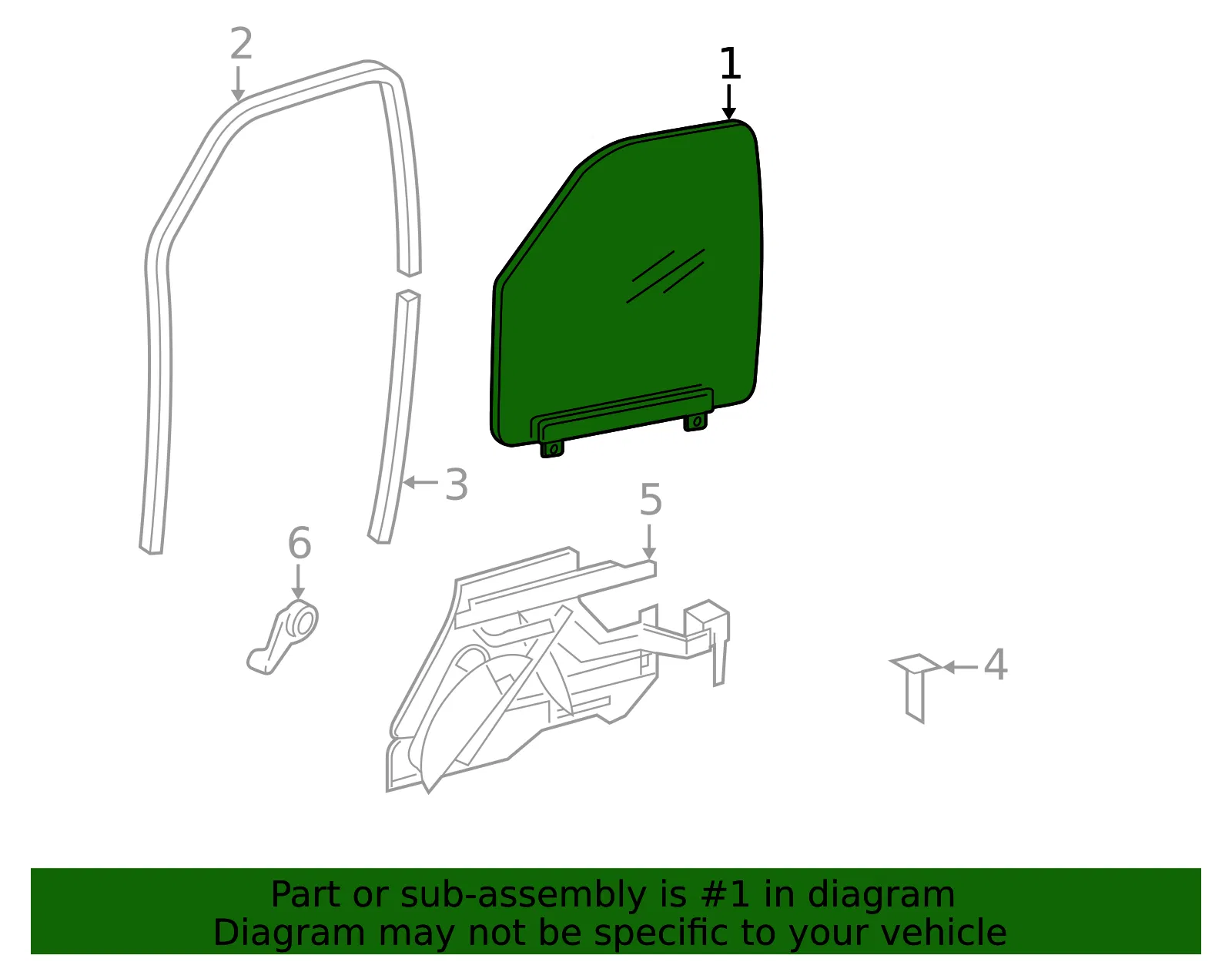 Front Driver Side Door Window - GM (84458570) - view 4