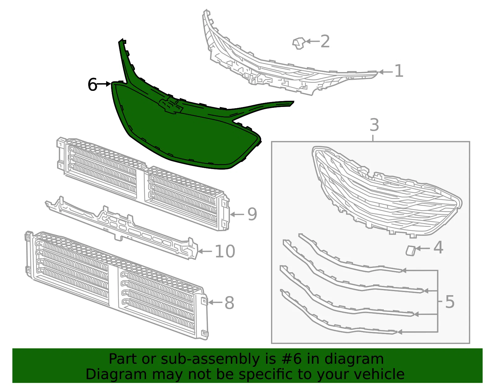 Front Grille - GM (84473374) - view 3