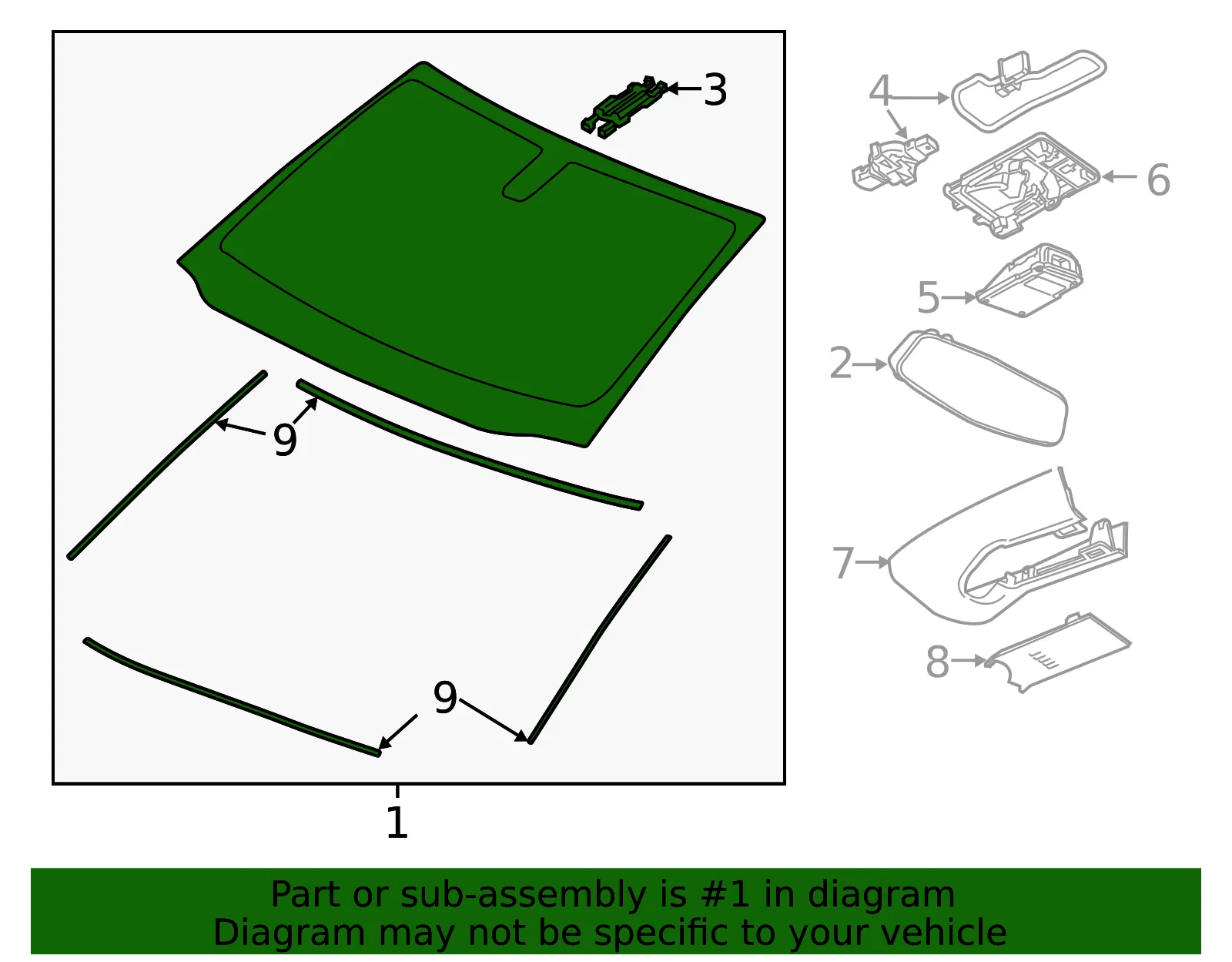 Windshield - GM (84475025) - view 3
