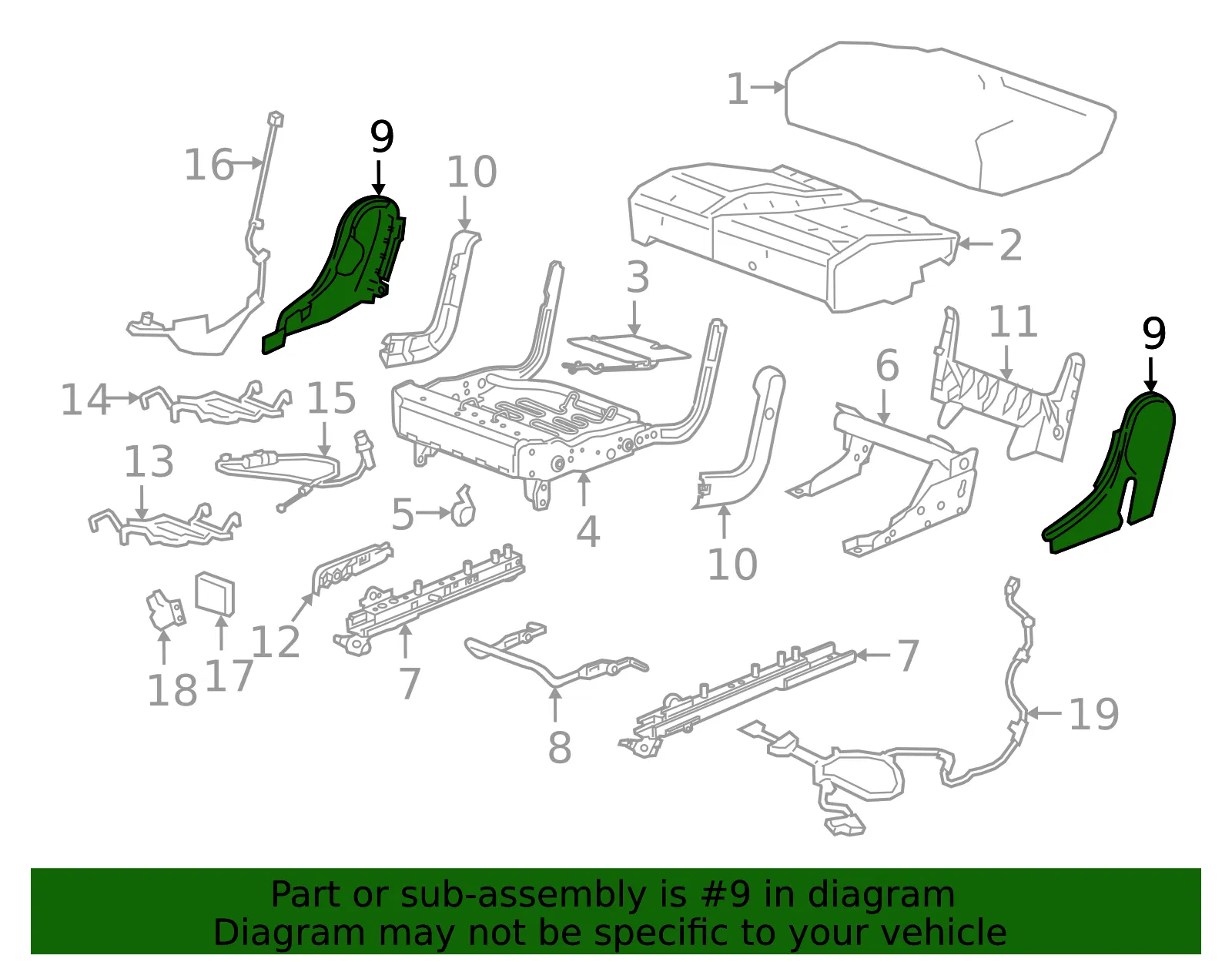 Hinge Cover - Passenger Side (RH) - GM (84493469) - view 3