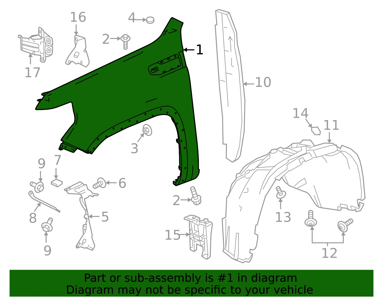 Fender - Driver's Side (LH) - GM (84496744) - view 3