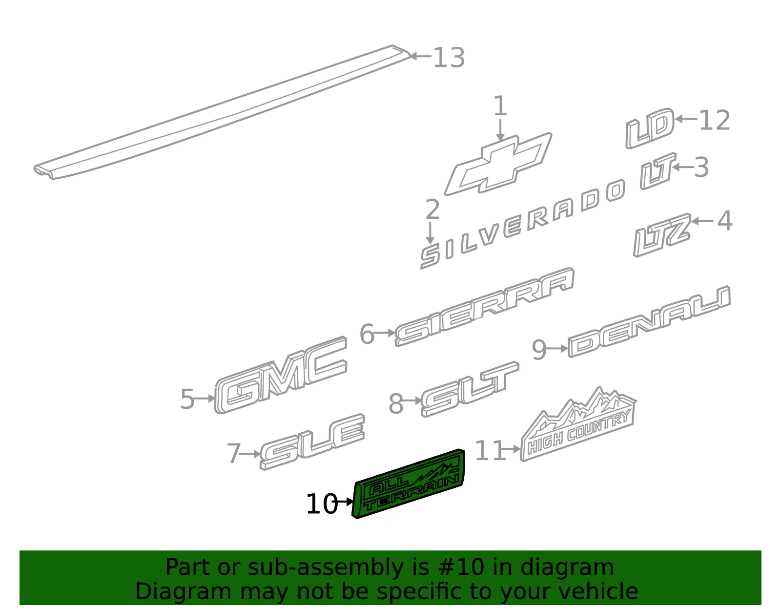 Tailgate Emblem - GM (84504791) - view 4
