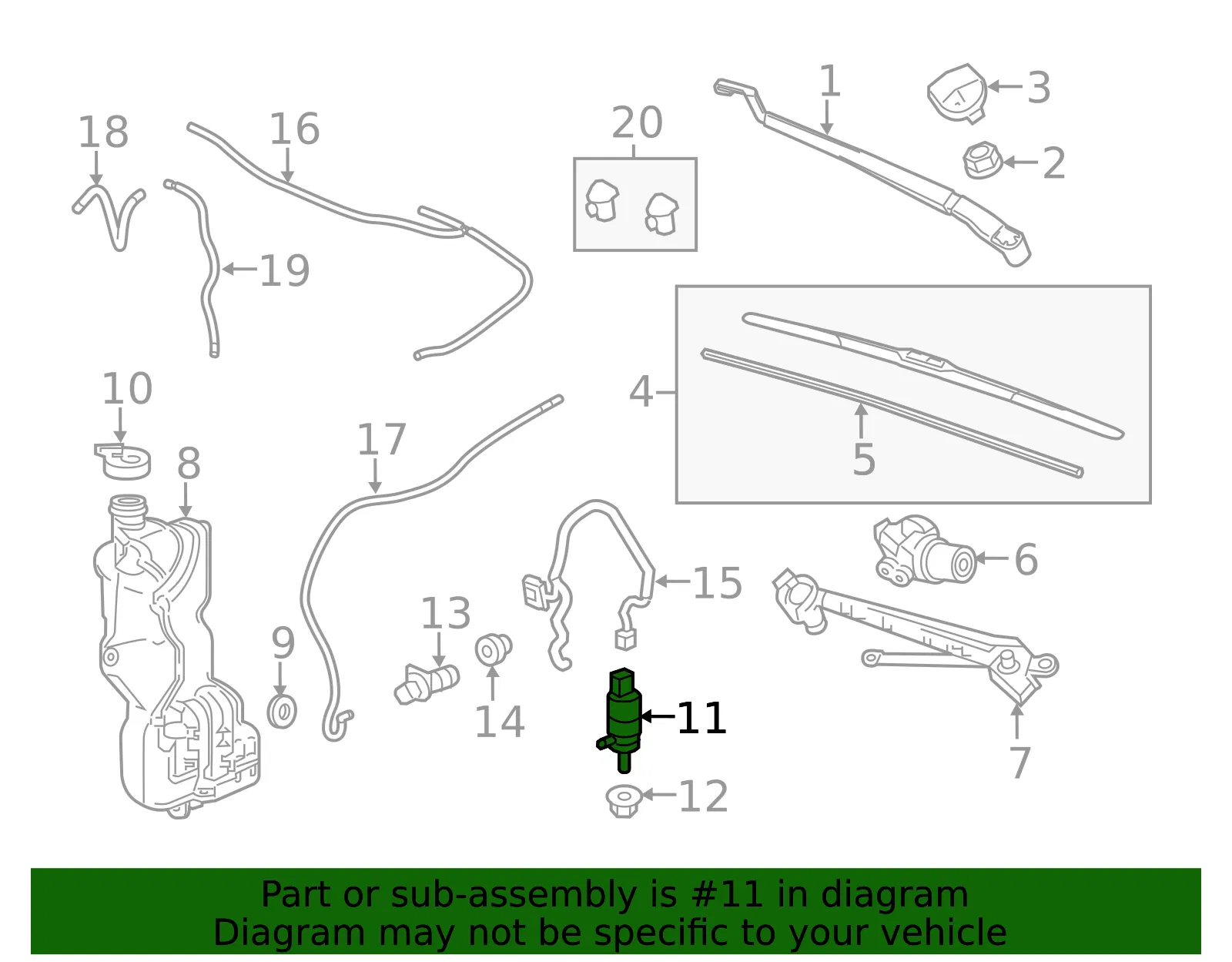 Windshield Washer Pump - GM (84518406) - view 8