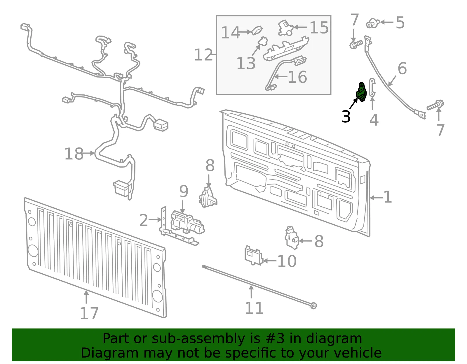 Tailgate Hinge - GM (84536706) - view 3