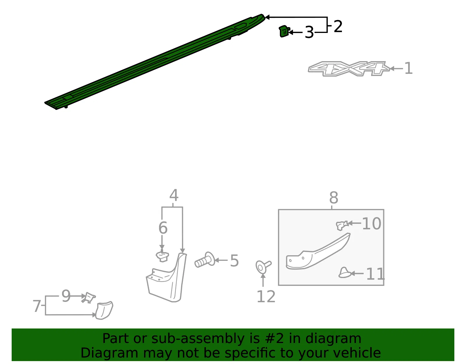 Upper Molding - Driver's Side (LH) - GM (84545083) - view 5