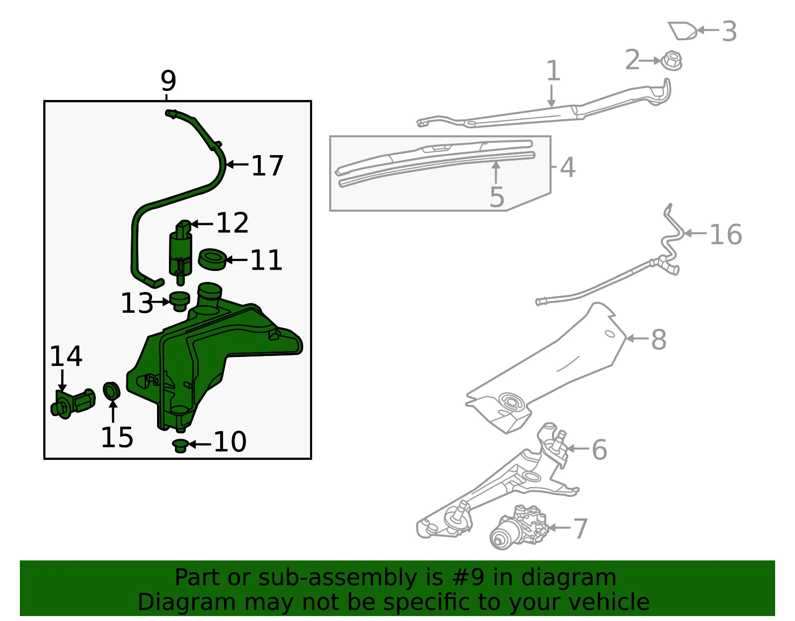 Windshield Washer Solvent Container - GM (84557041) - view 4