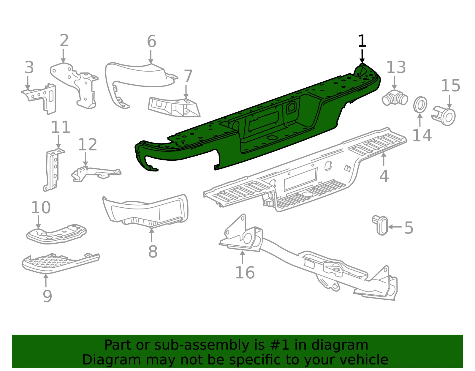 Bumper - GM (84567940) - view 3
