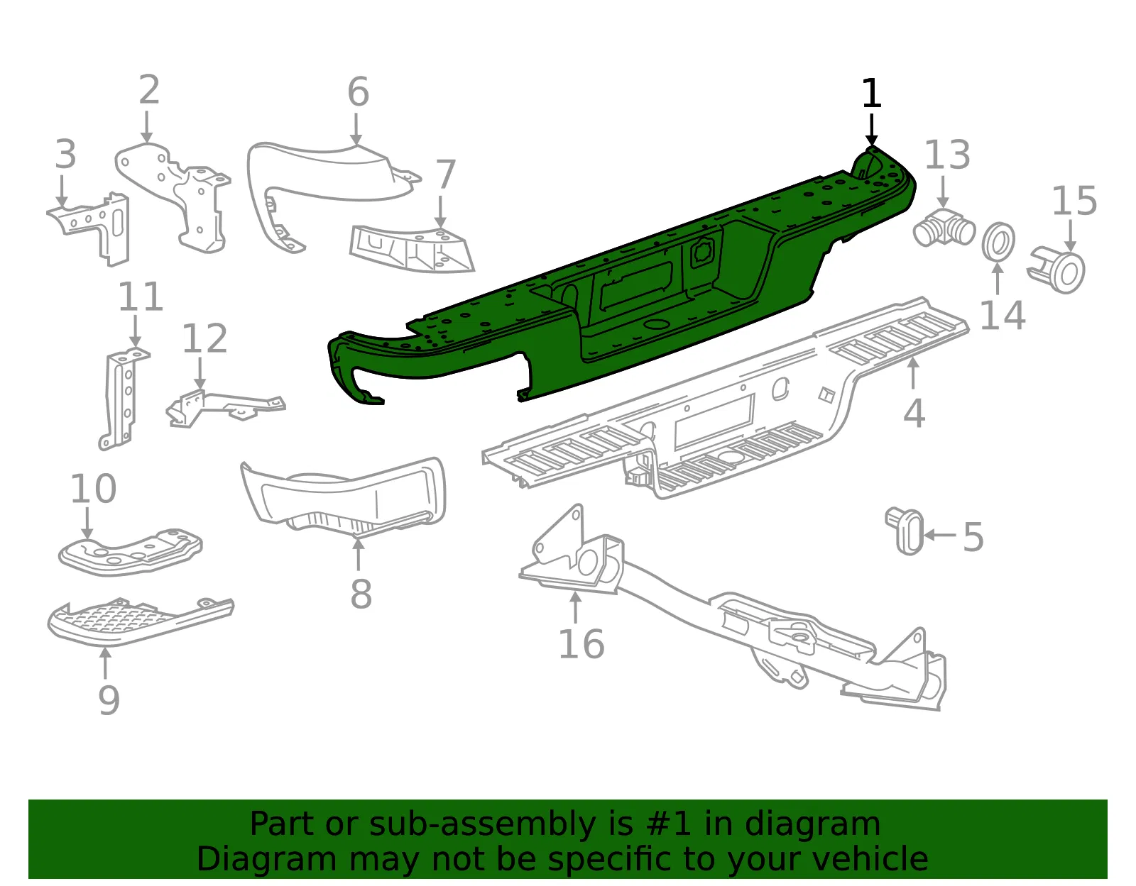 Bumper - GM (84568269) - view 3