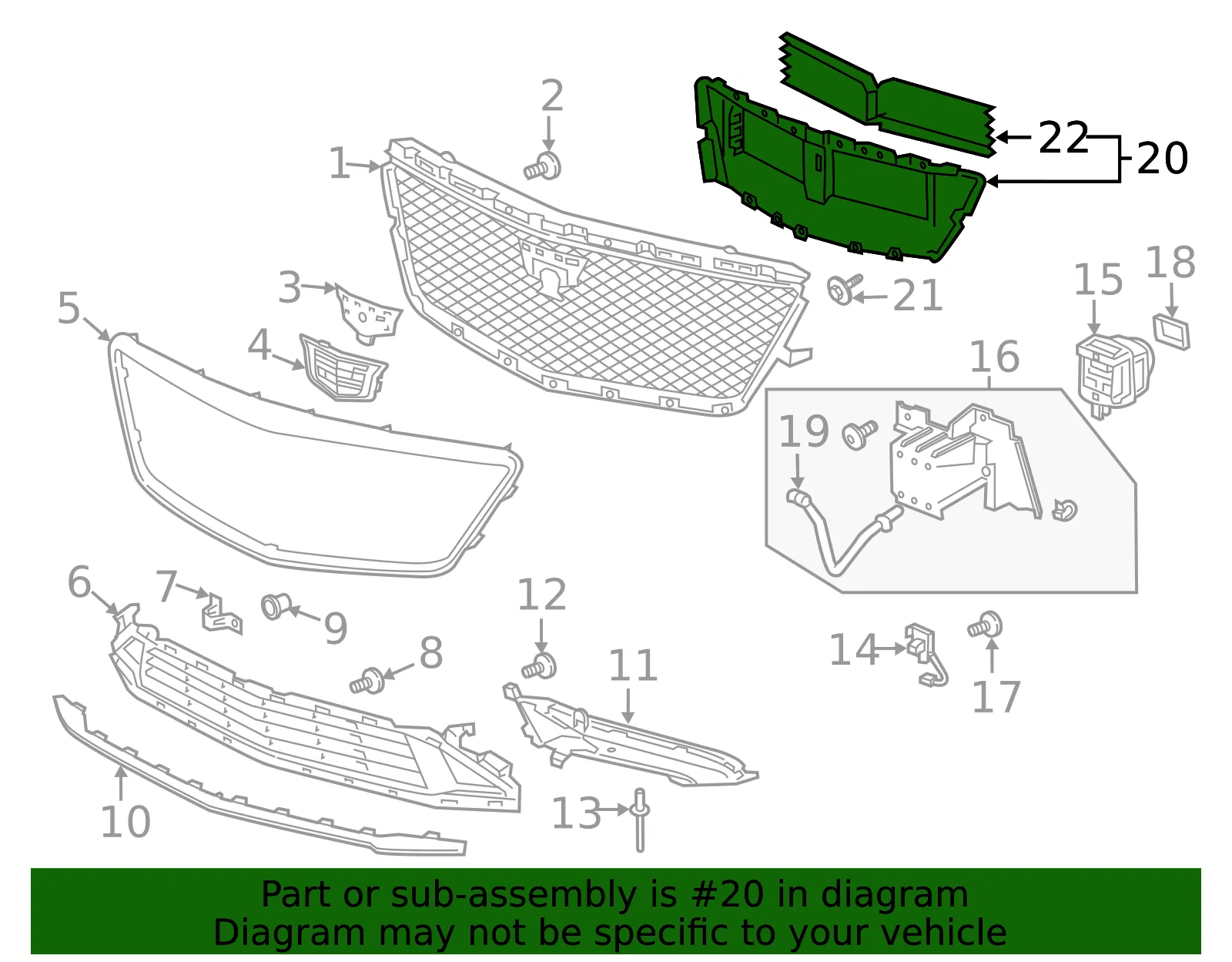 Front Bumper Shutter - GM (84571731) - view 3