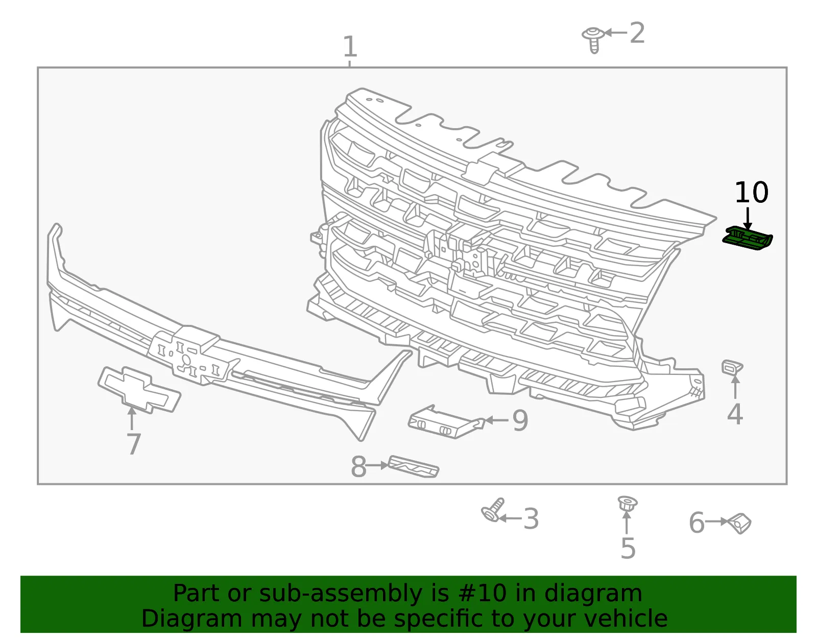 Front Grille Insert - GM (84574483) - view 3