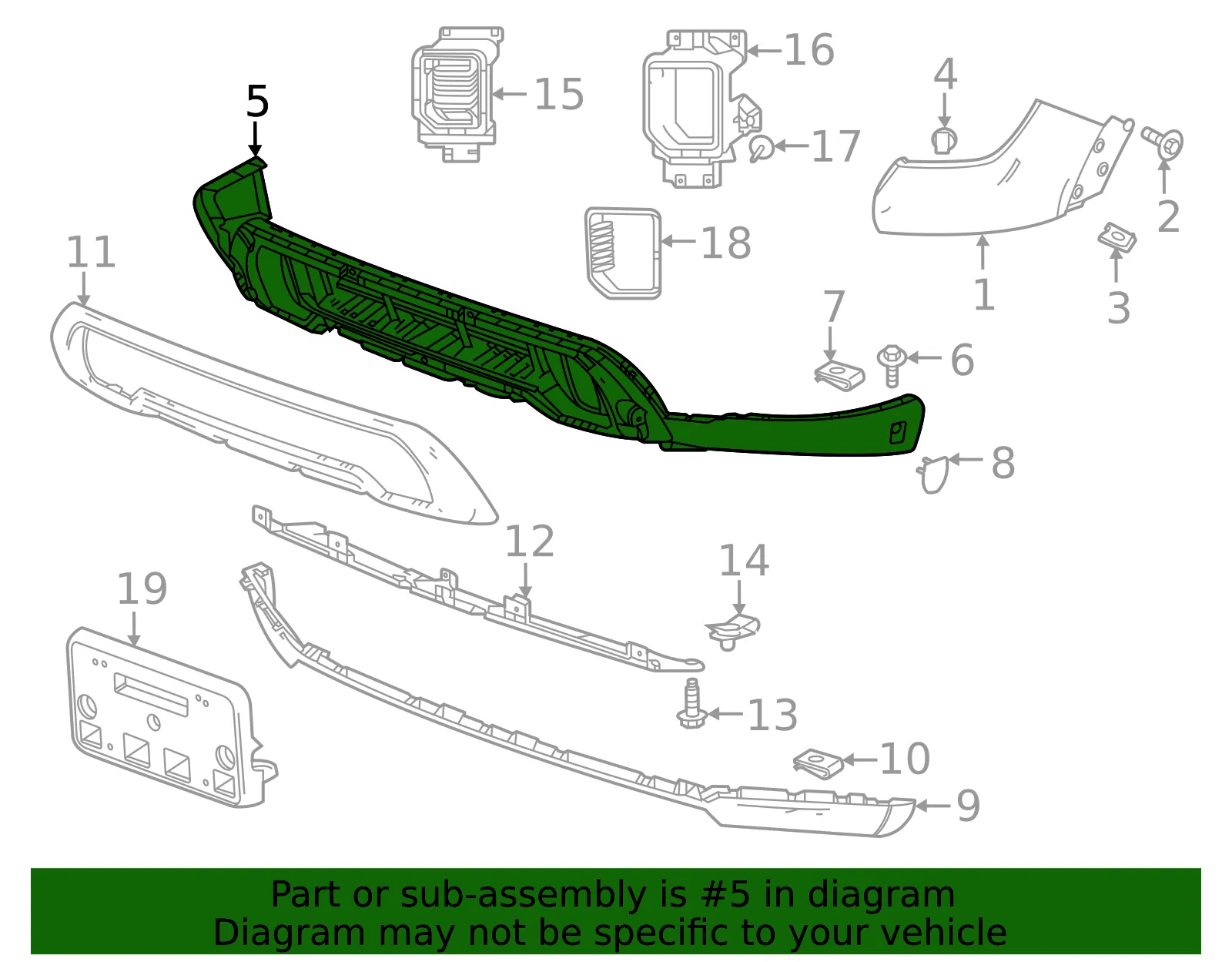 Front Lower Bumper Cover - GM (84587521) - view 3