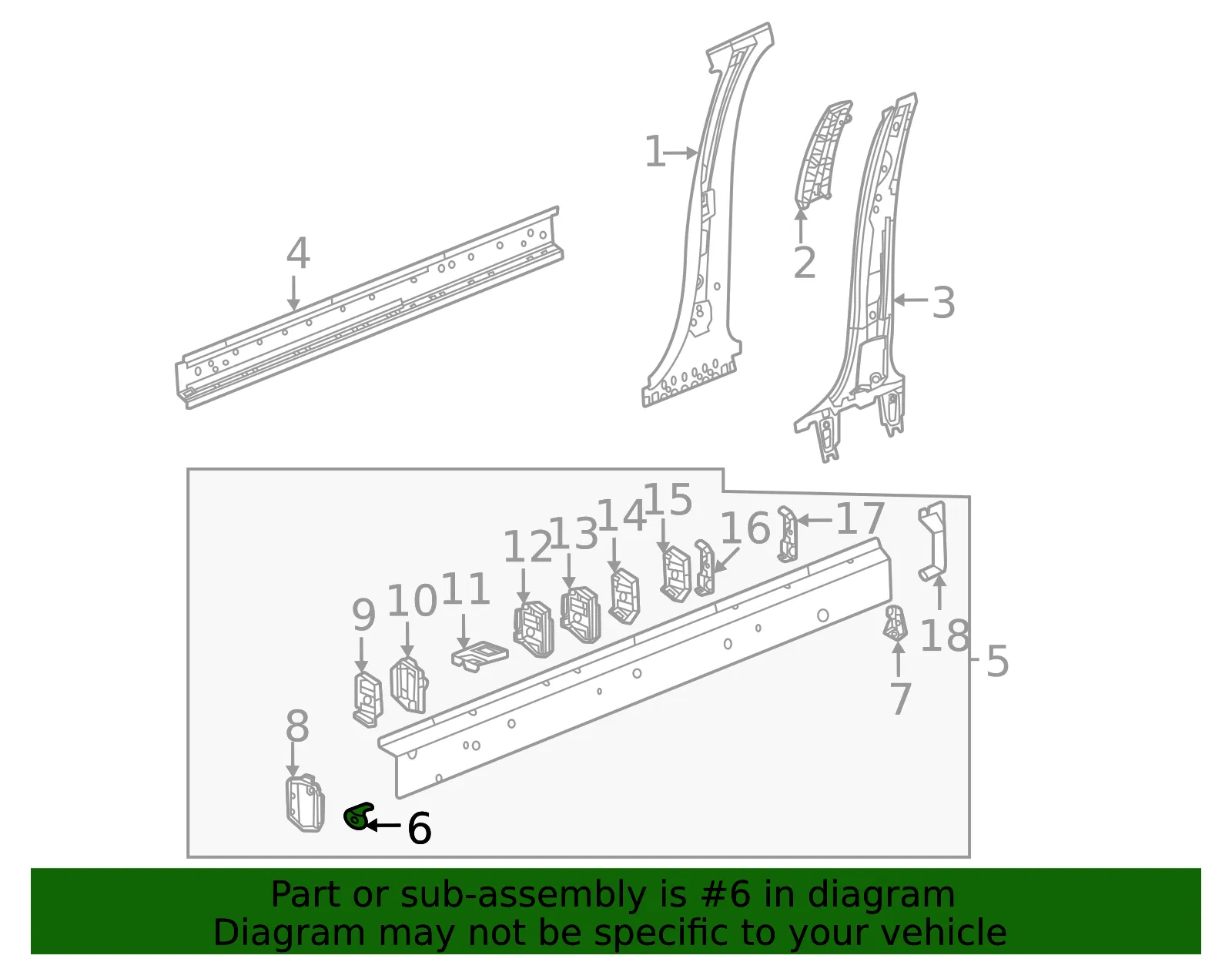 Inner Rocker Front Bracket - GM (84601686) - view 3