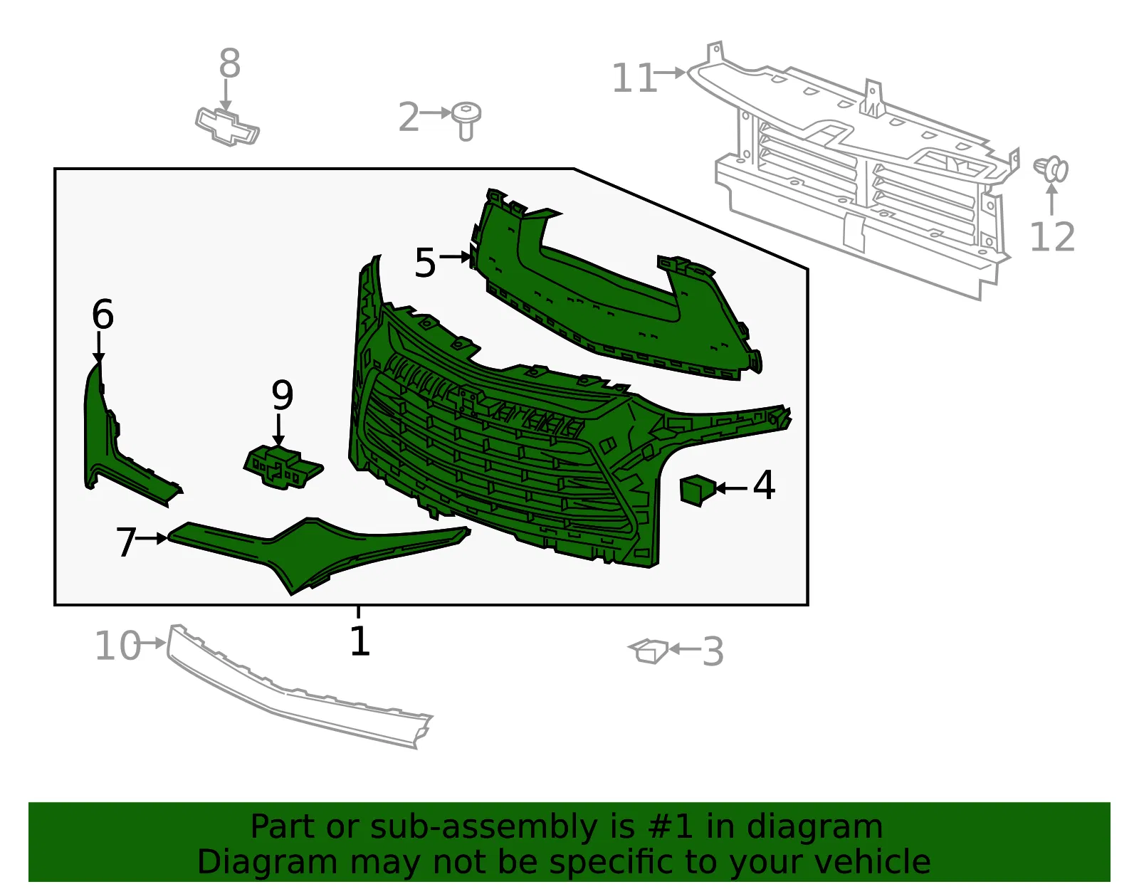 Front Grille - GM (84612436) - view 4