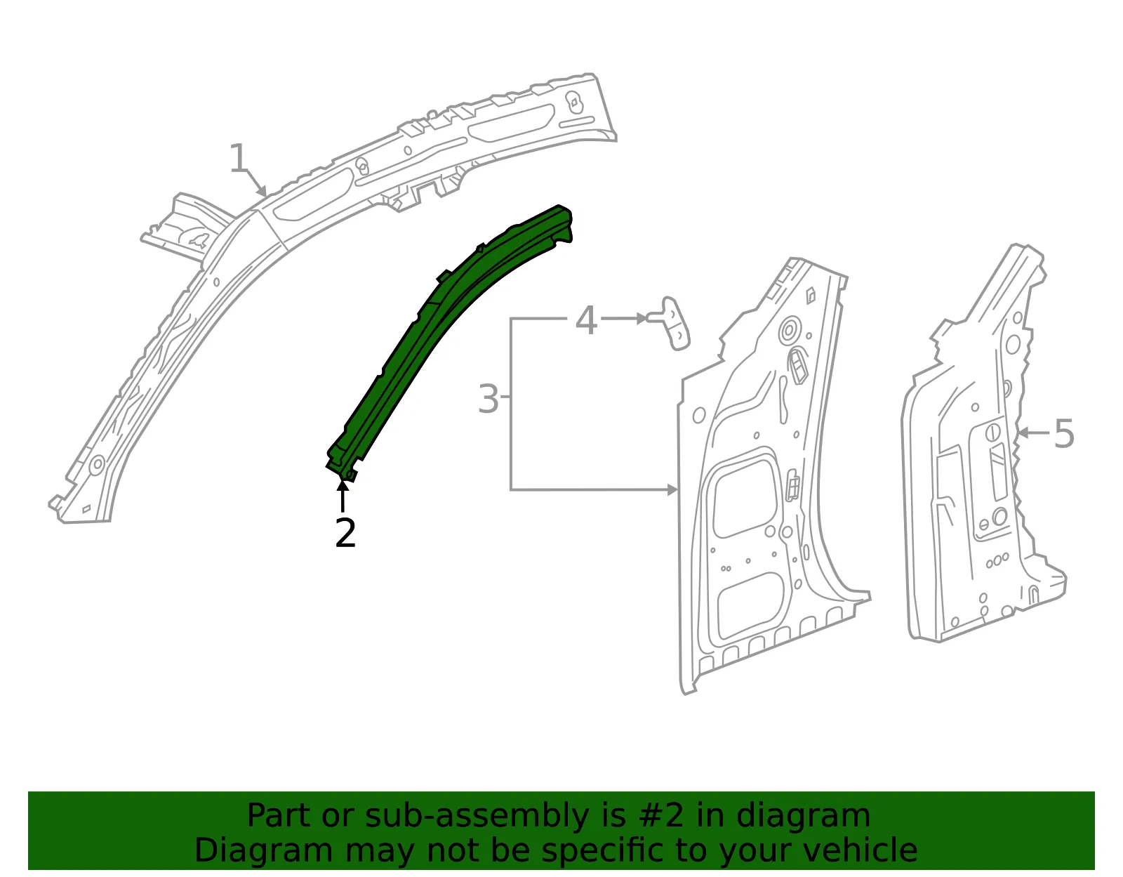 Windshield Outer Passenger Side Frame - GM (84612738) - view 5