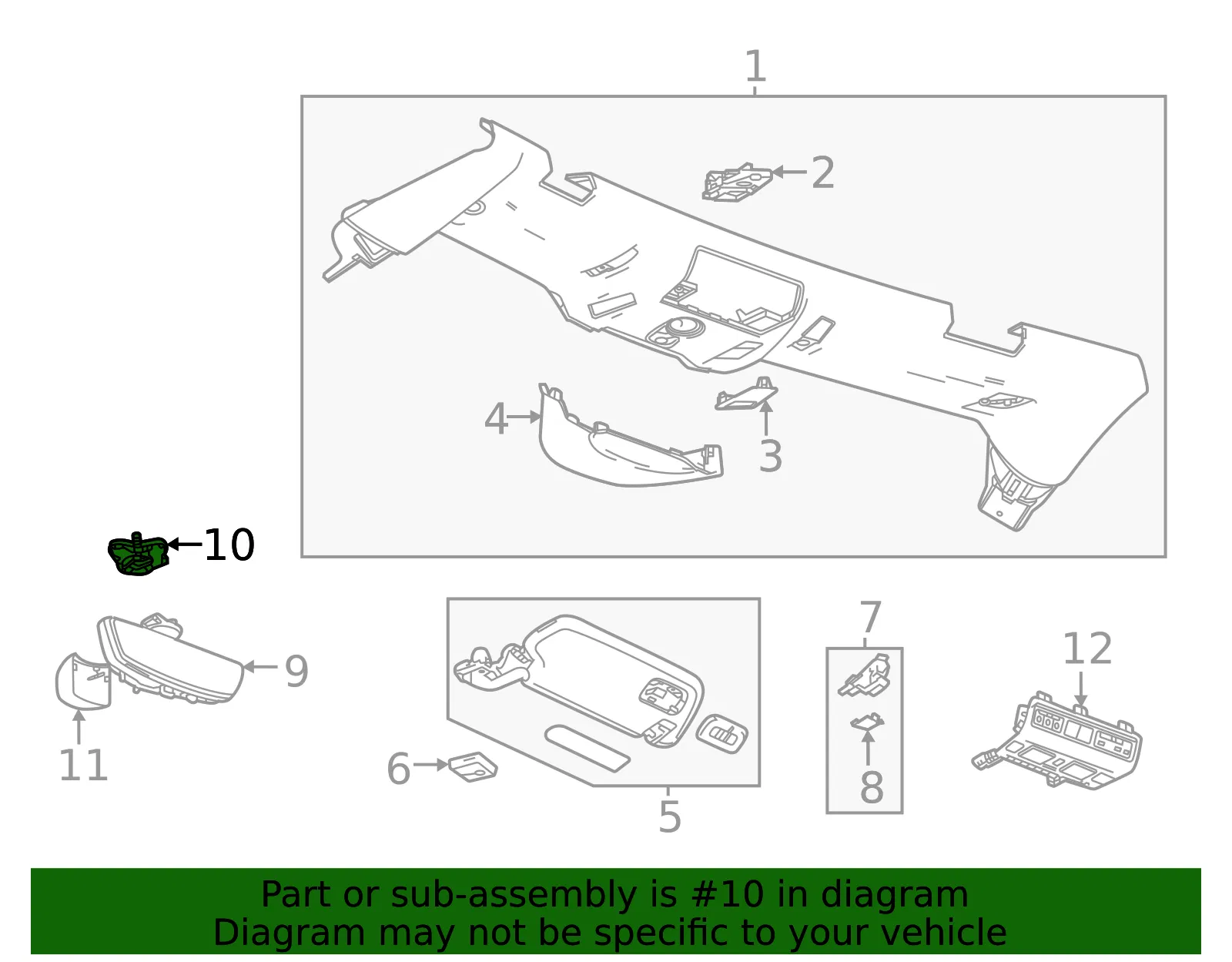 Inside Rearview Mirror Bracket - GM (84630759) - view 3