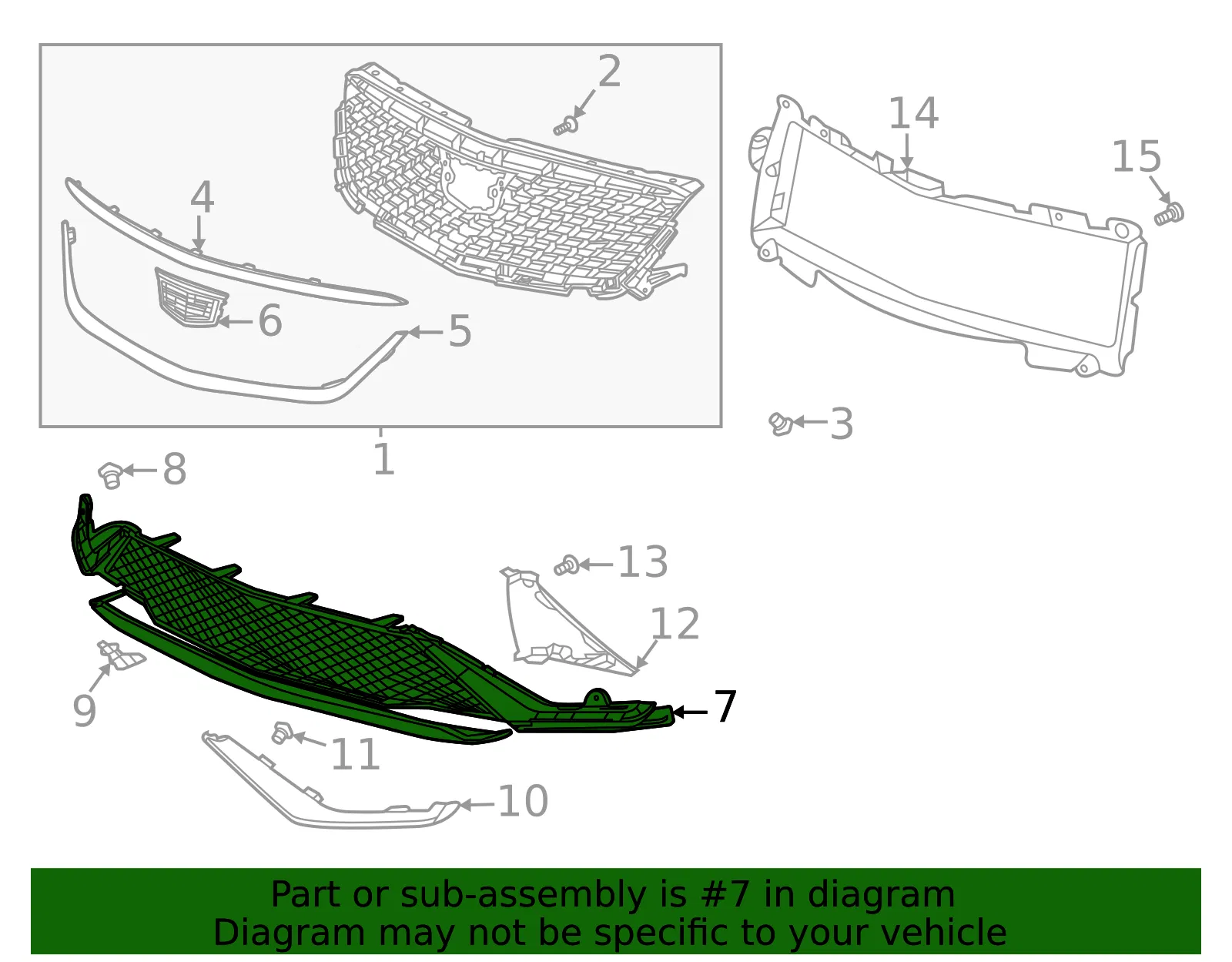 Front Lower Grille - GM (84636638) - view 4