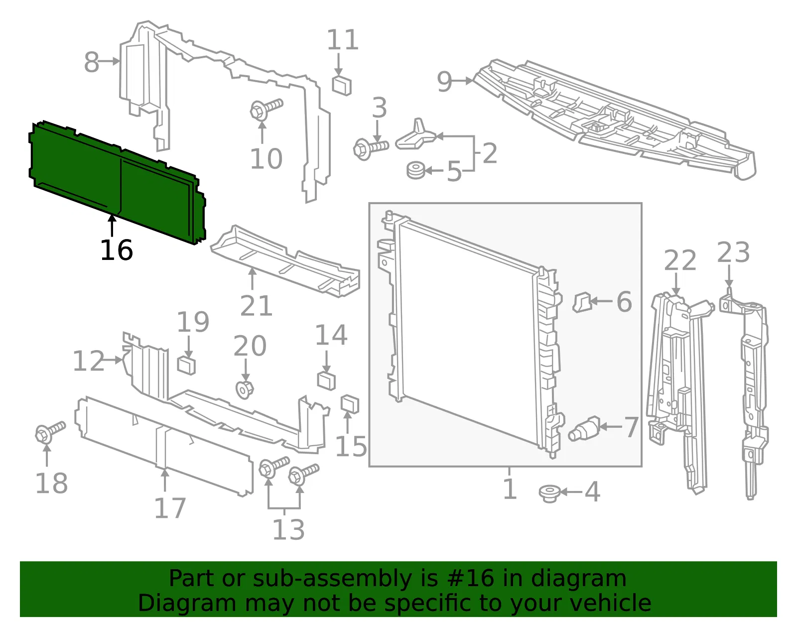 Front Bumper Shutter - GM (84646340) - view 4